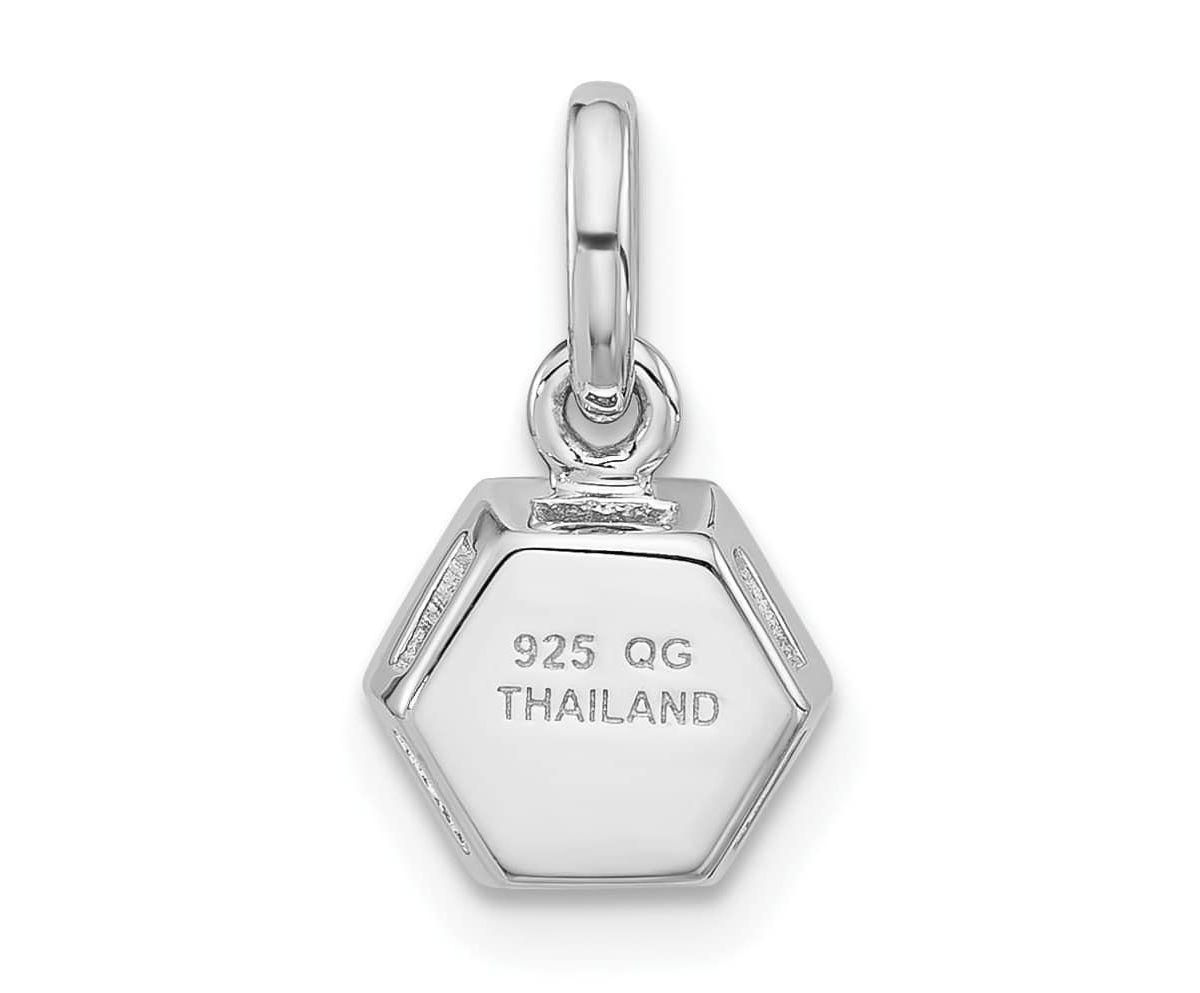 5/8 ct. t.w. Citrine Polished Solitaire Charm Pendant in Rhodium-plated Sterling Silver