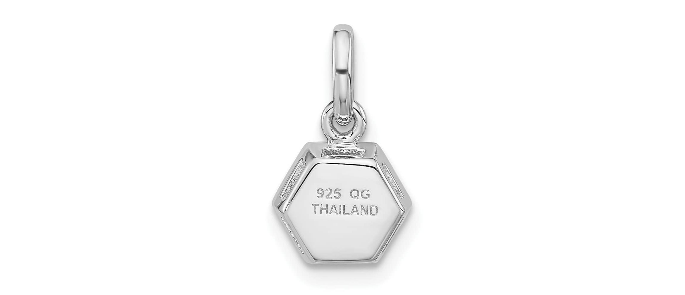 7/8 ct. t.w. Sky Blue Topaz Polished Solitaire Charm Pendant in Rhodium-plated Sterling Silver