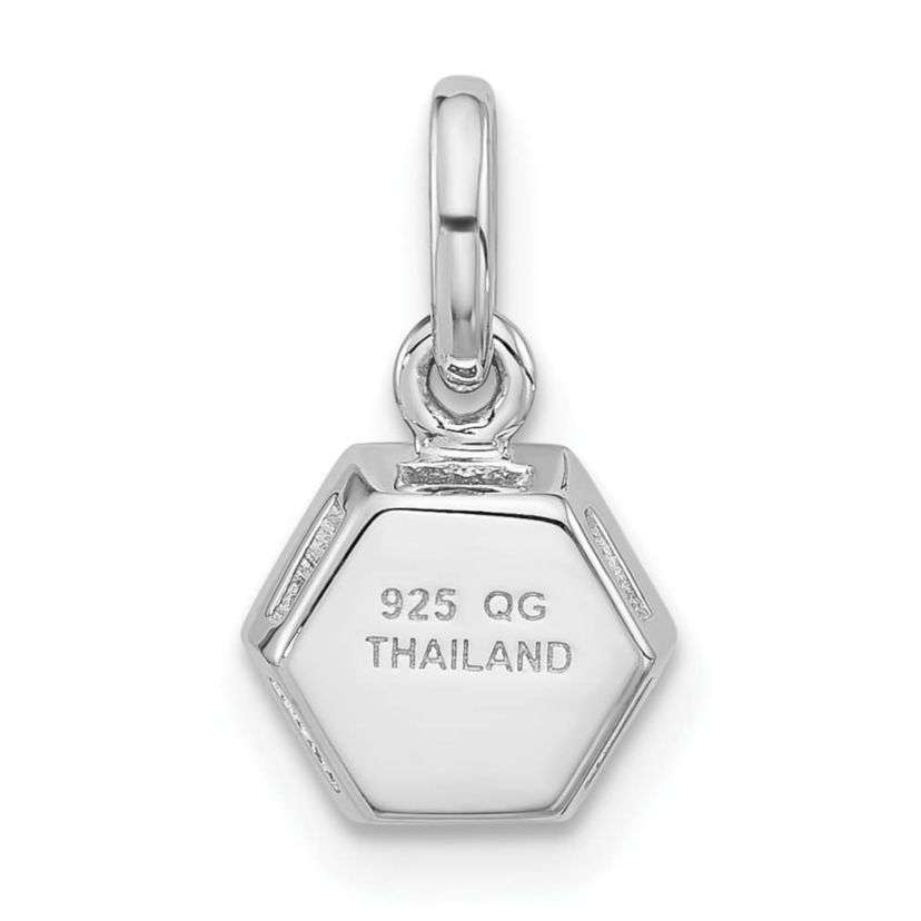 7/8 ct. t.w. Sky Blue Topaz Polished Solitaire Charm Pendant in Rhodium-plated Sterling Silver