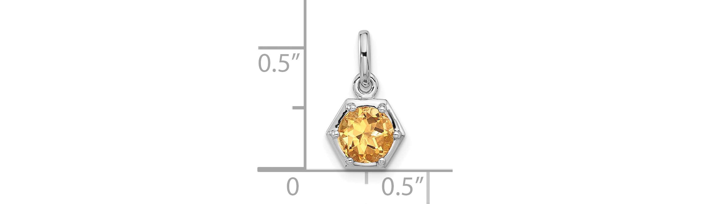 7/8 ct. t.w. Sky Blue Topaz Polished Solitaire Charm Pendant in Rhodium-plated Sterling Silver