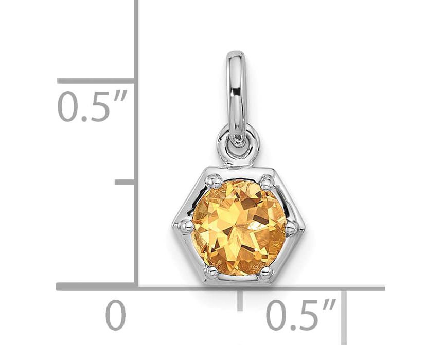 7/8 ct. t.w. Sky Blue Topaz Polished Solitaire Charm Pendant in Rhodium-plated Sterling Silver