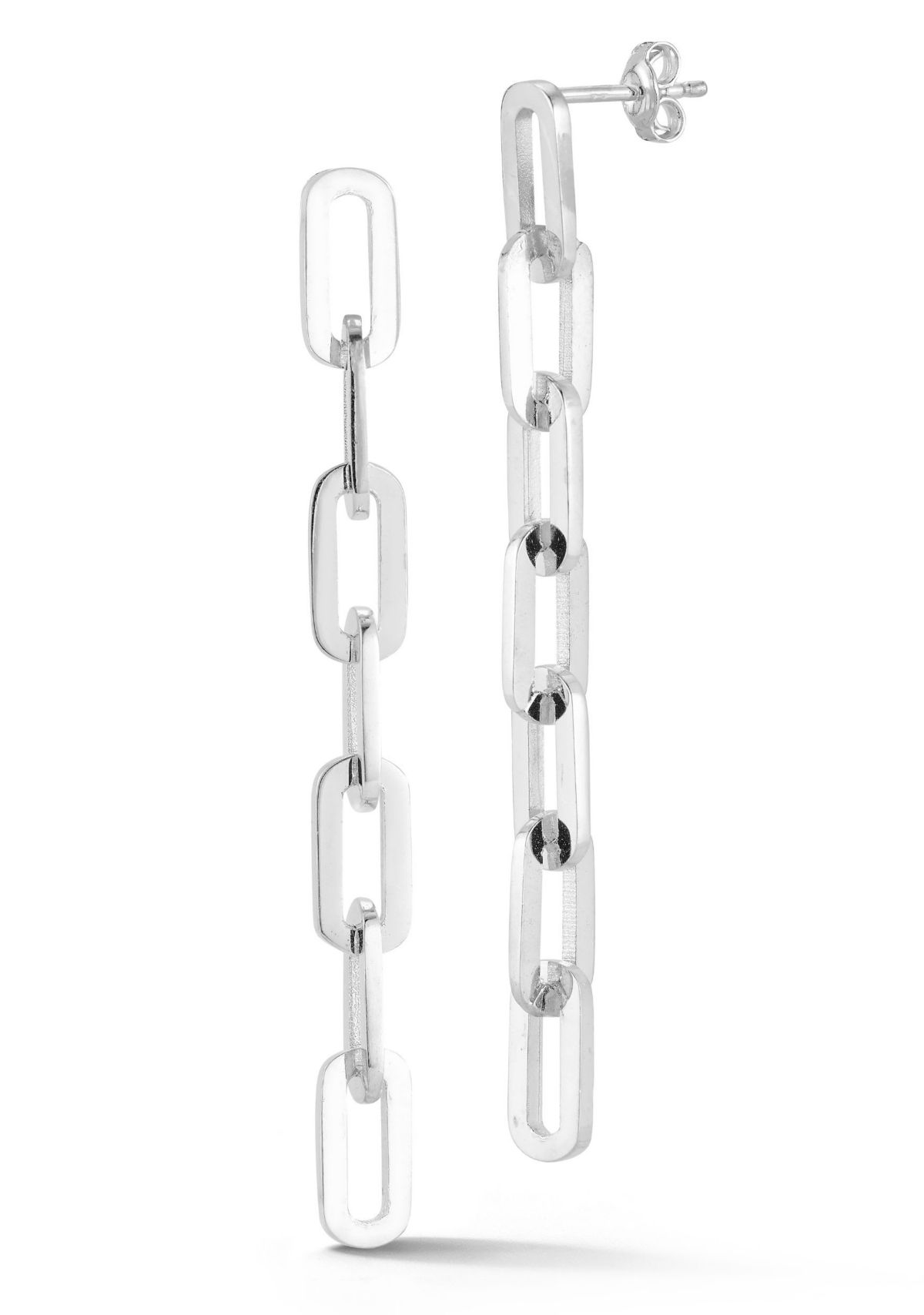 Sterling Silver 7-Link Paperclip Drop Earrings