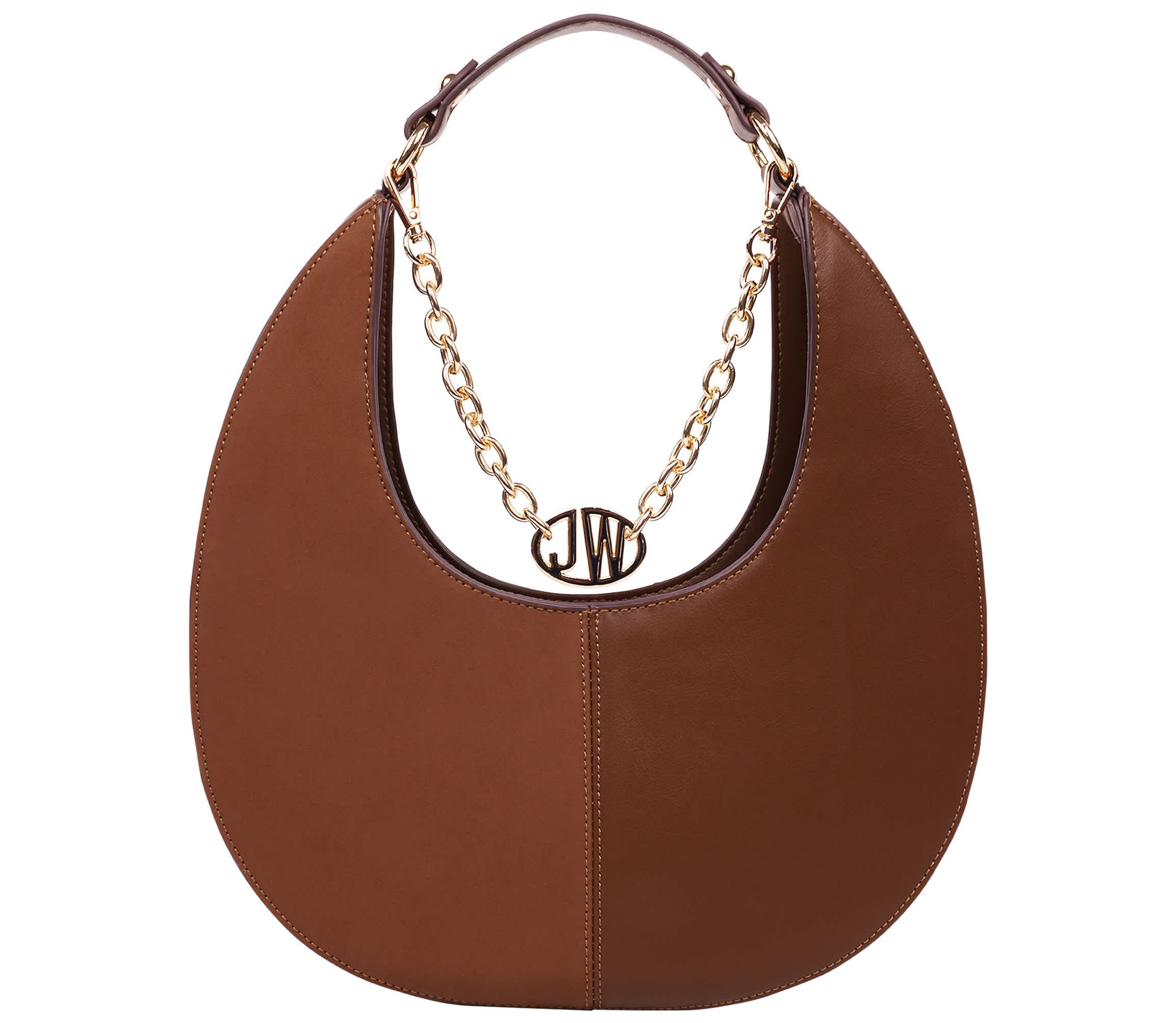 Jason Wu Smooth & Suede PU Shoulder Bag with Chain Logo Detail