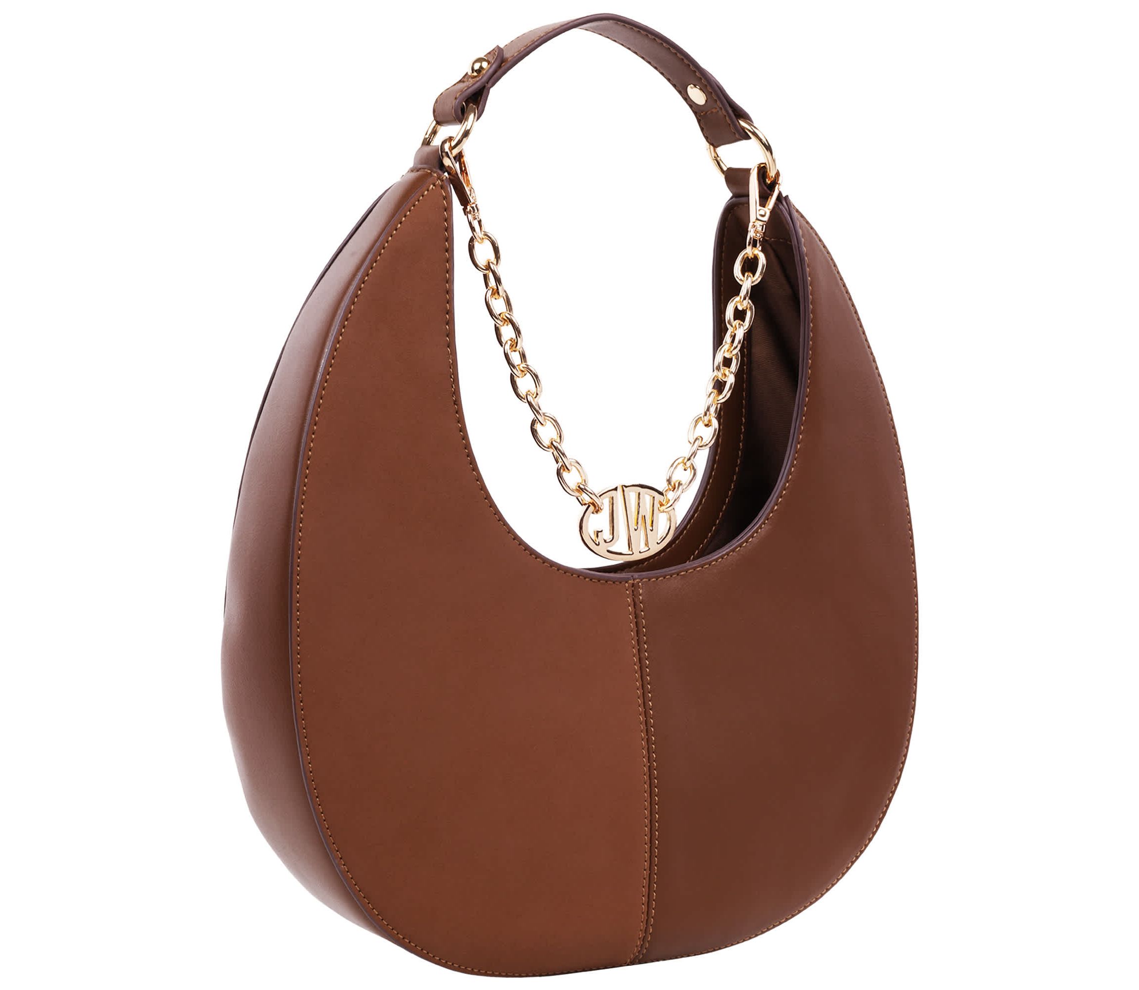 Jason Wu Smooth & Suede PU Shoulder Bag with Chain Logo Detail