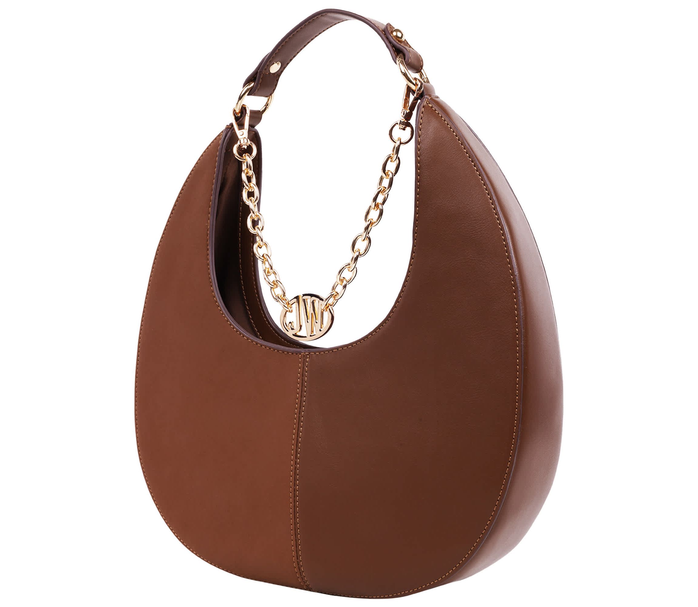 Jason Wu Smooth & Suede PU Shoulder Bag with Chain Logo Detail