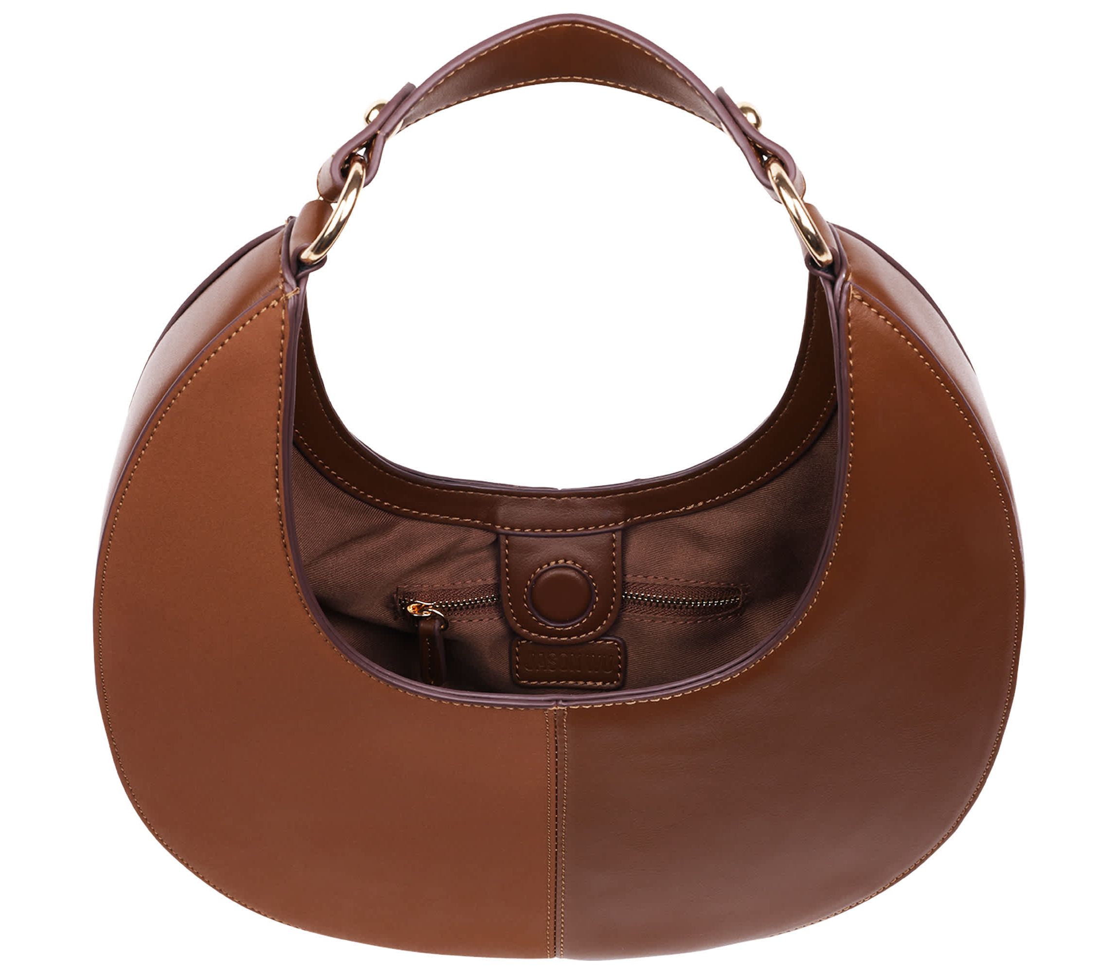 Jason Wu Smooth & Suede PU Shoulder Bag with Chain Logo Detail