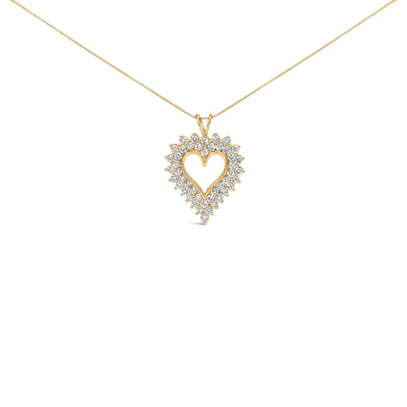 .925 Sterling Silver 3.00 Cttw Diamond Cluster Heart 18" Pendant Necklace