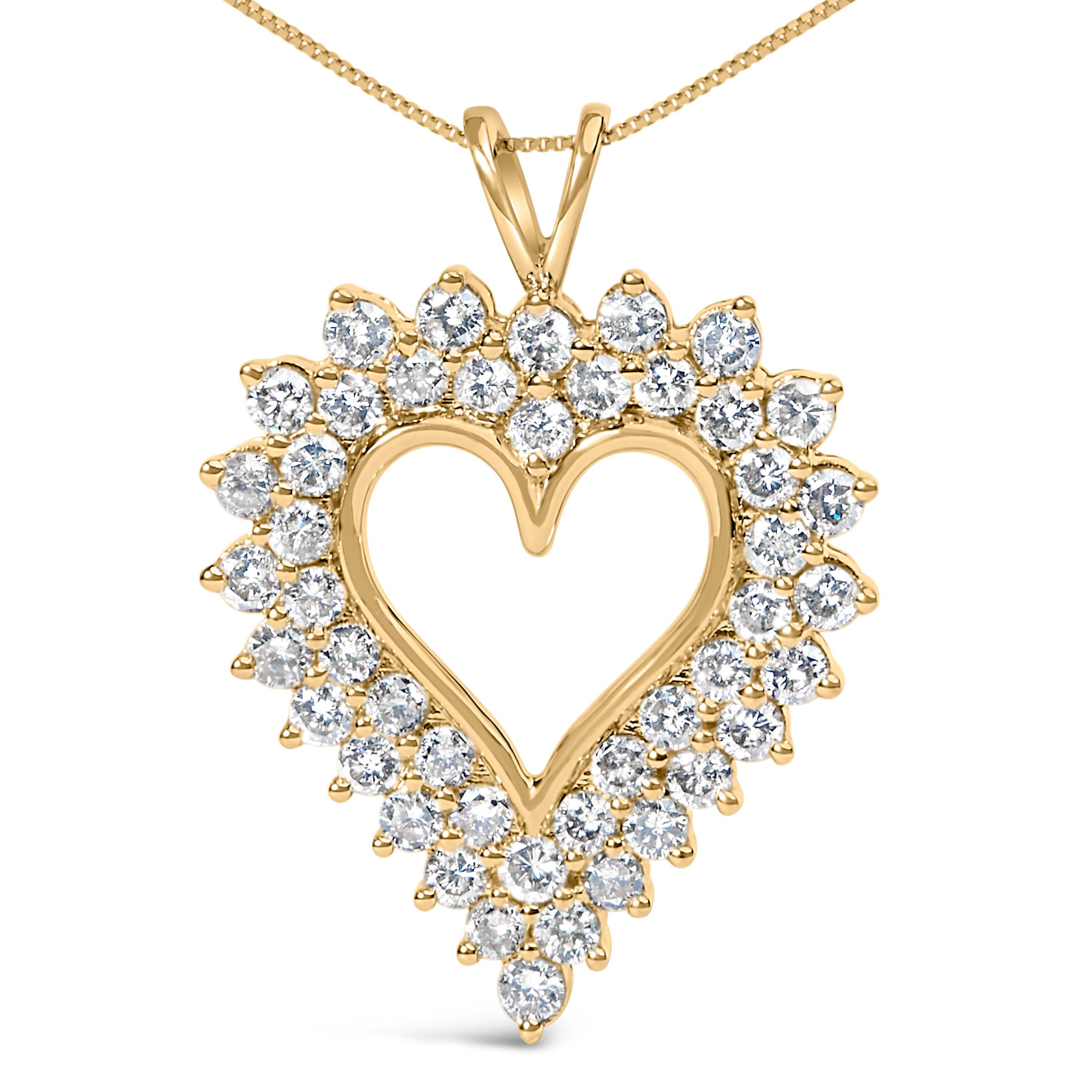 .925 Sterling Silver 3.00 Cttw Diamond Cluster Heart 18" Pendant Necklace