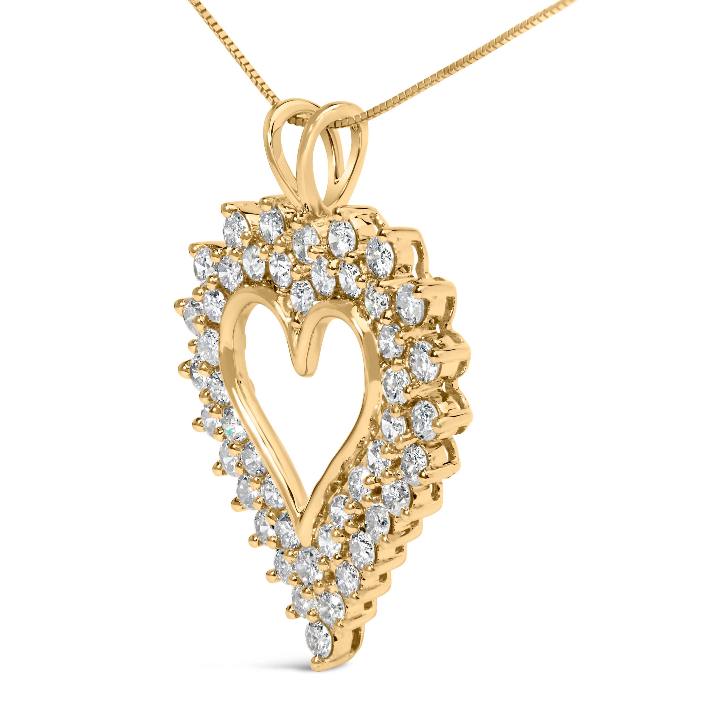 .925 Sterling Silver 3.00 Cttw Diamond Cluster Heart 18" Pendant Necklace