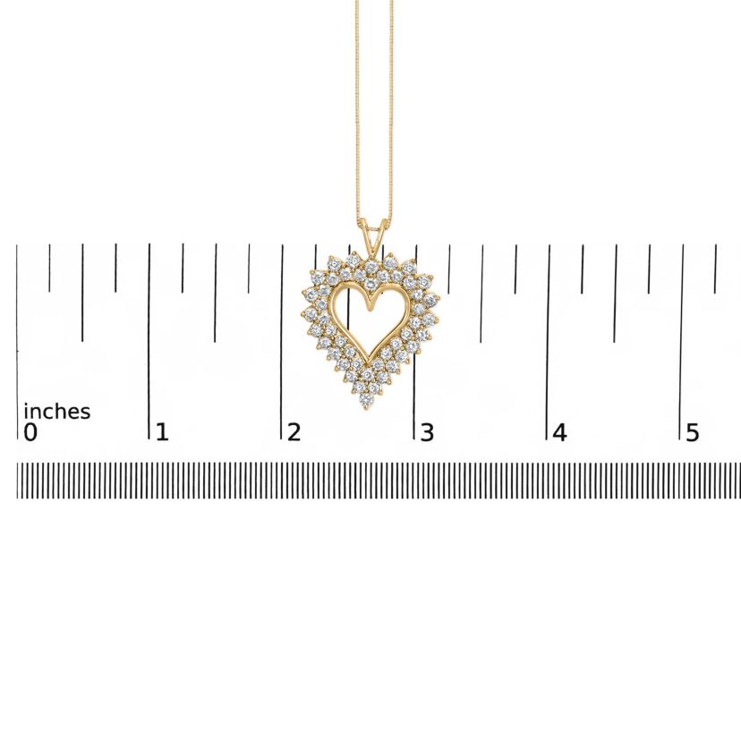 .925 Sterling Silver 3.00 Cttw Diamond Cluster Heart 18" Pendant Necklace