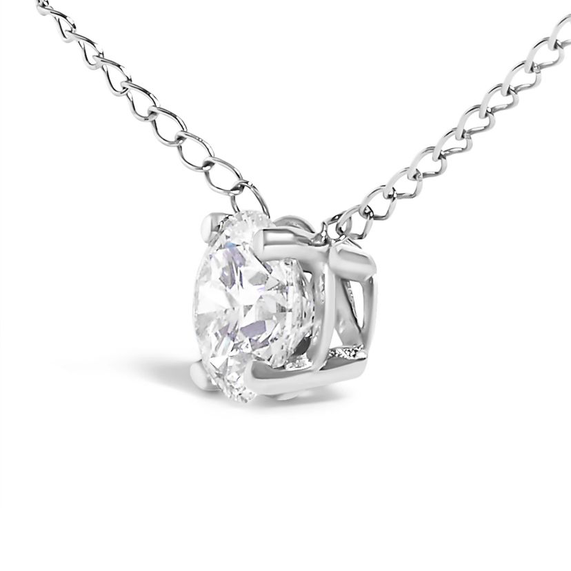 Lab Created 14K Gold Floating 1/2 Cttw Lab Grown Diamond Solitaire Pendant Necklace - 18" Inches