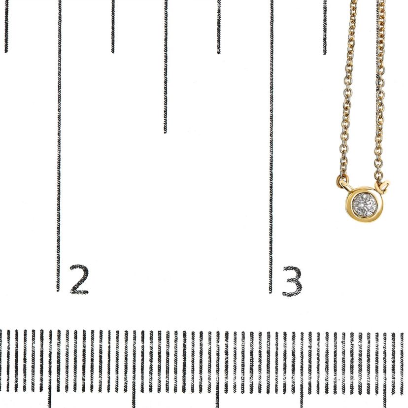 10K Gold 1/10 Cttw Diamond Modern Bezel-Set Solitaire 16"-18" Pendant Necklace