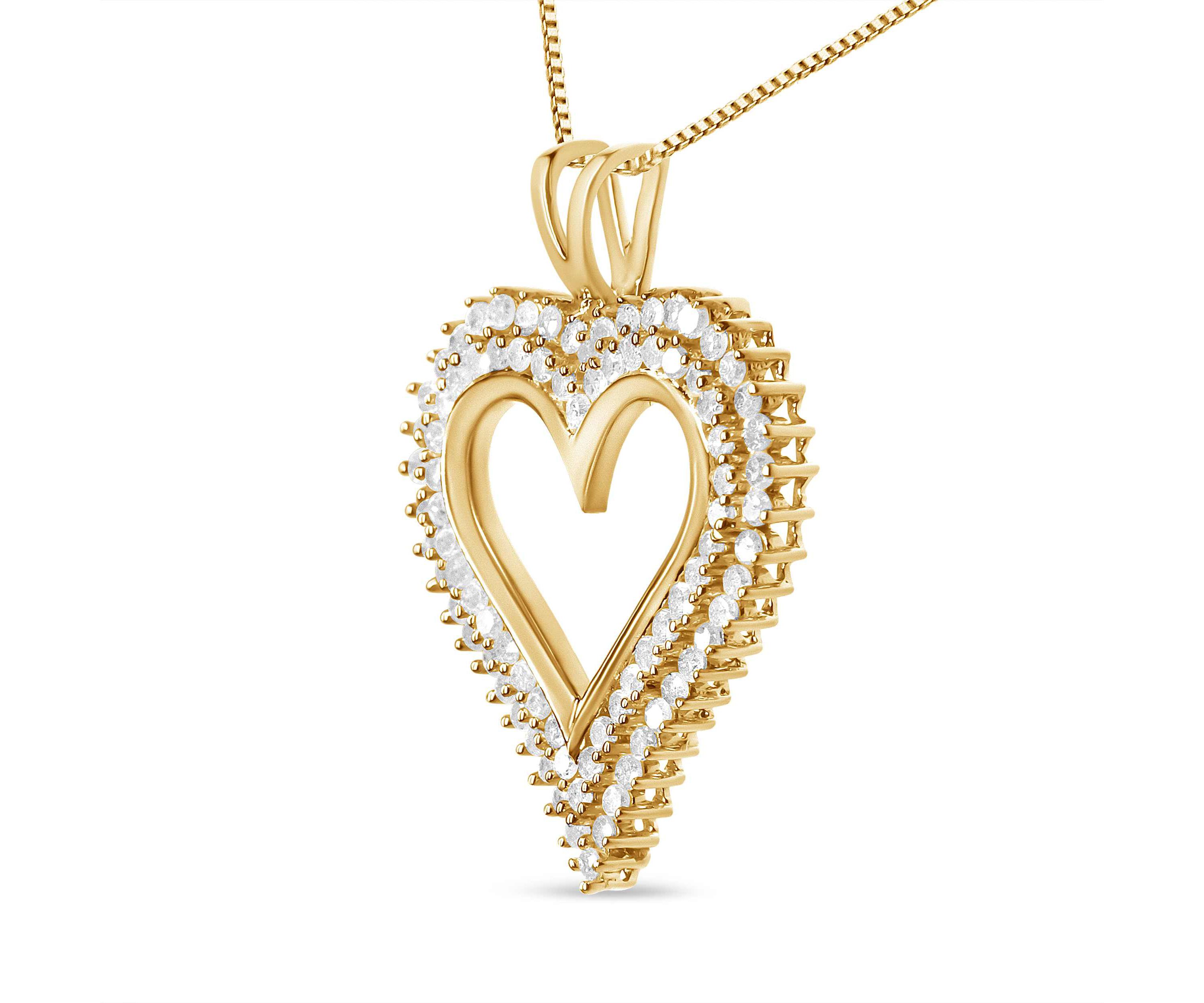 .925 Sterling Silver 3.00 Cttw Diamond Heart 18" Pendant Necklace