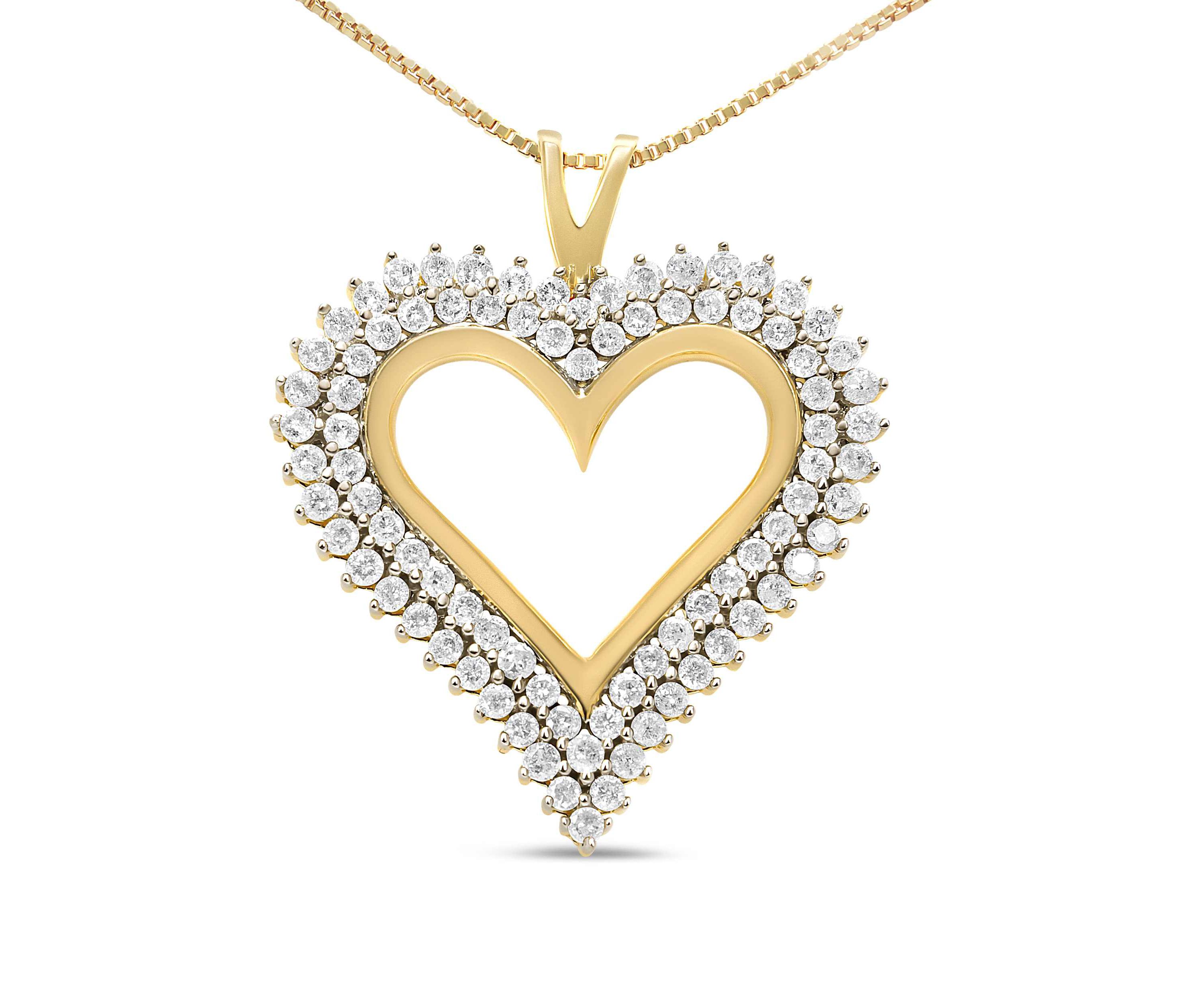 .925 Sterling Silver 2.00 Cttw Diamond Heart 18" Pendant Necklace