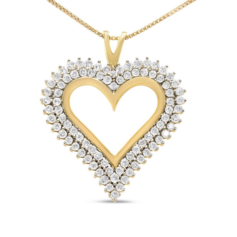 .925 Sterling Silver 2.00 Cttw Diamond Heart 18" Pendant Necklace