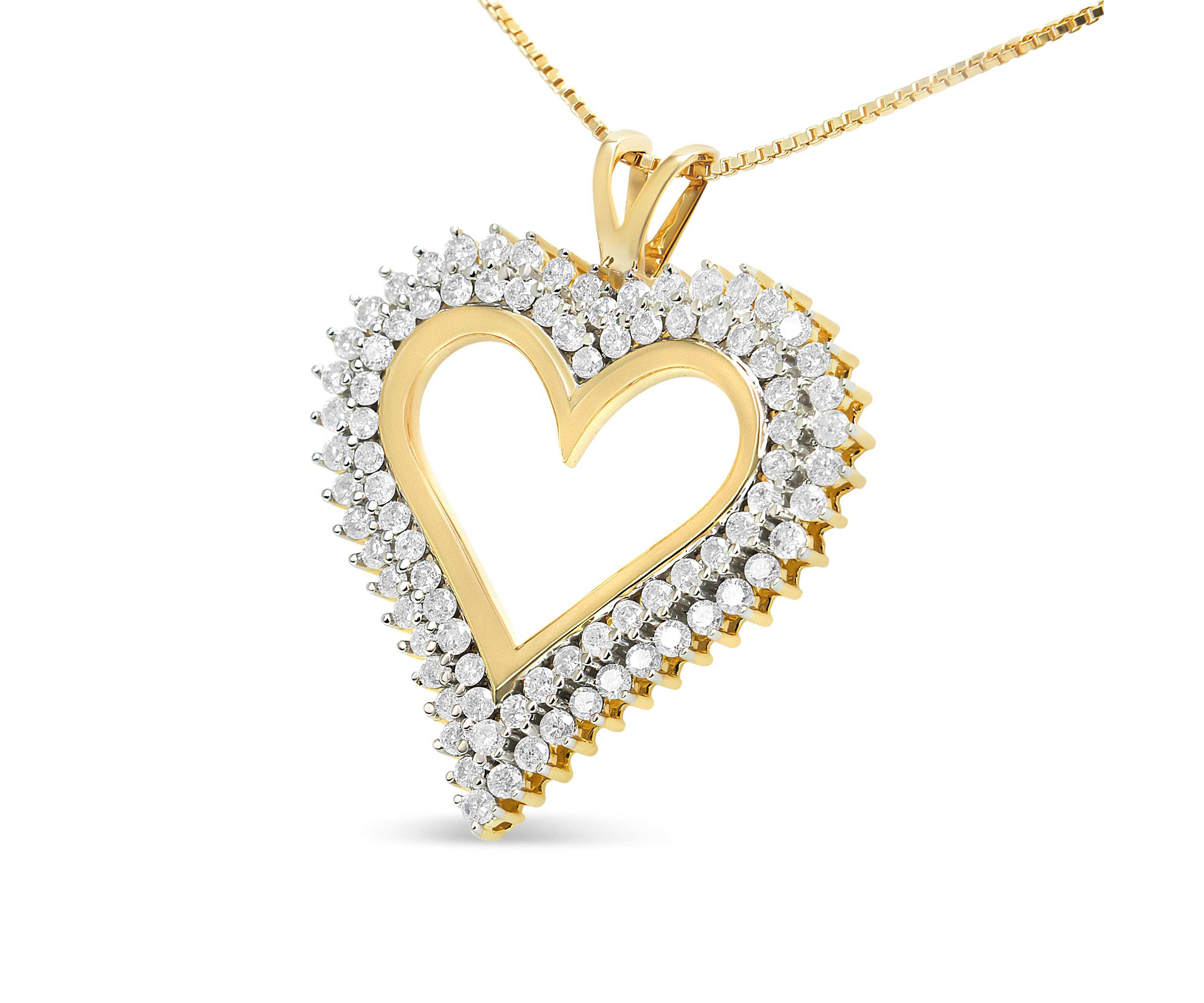 .925 Sterling Silver 2.00 Cttw Diamond Heart 18" Pendant Necklace
