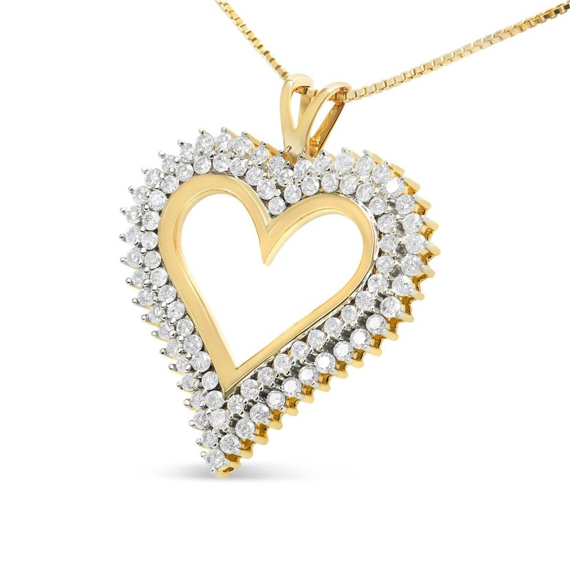 .925 Sterling Silver 2.00 Cttw Diamond Heart 18" Pendant Necklace