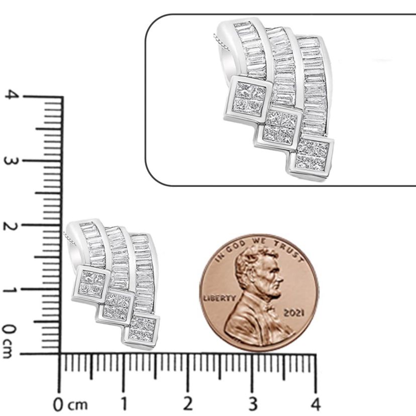 14K Gold 1 1/2 Cttw Diamond Triple Curve Pendant ONLY