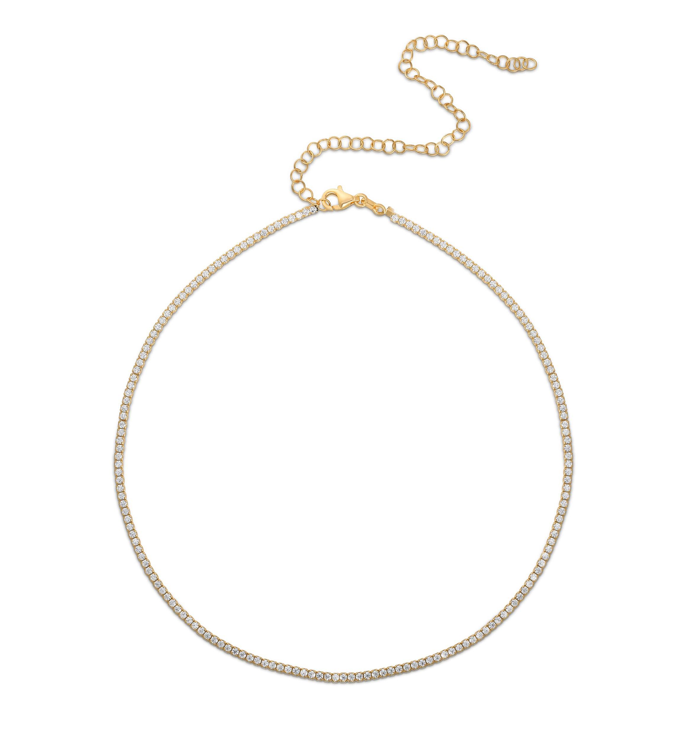 Sterling Silver Cubic Zirconia Tennis Choker