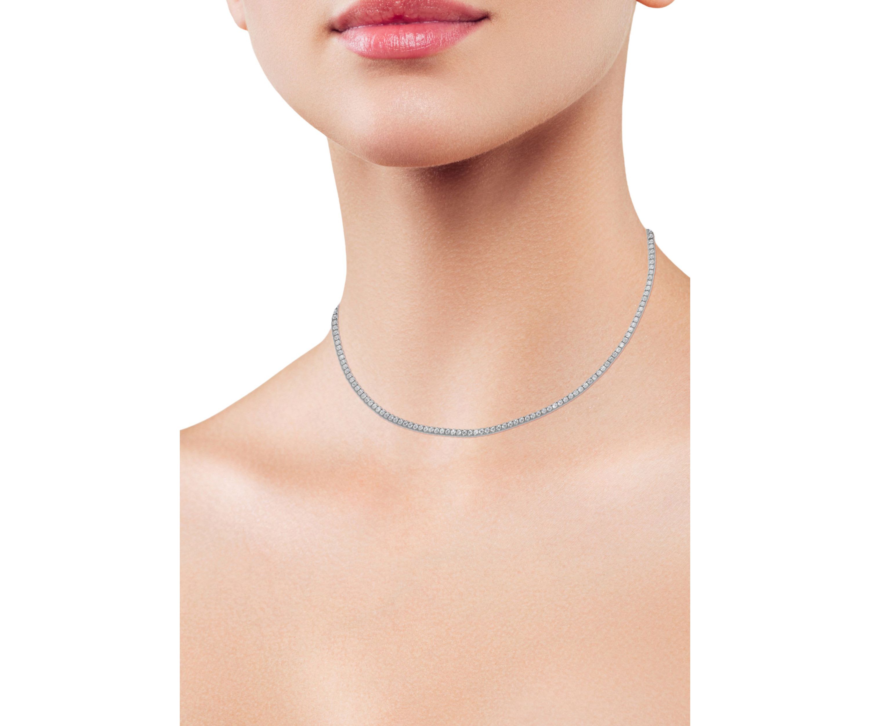 Sterling Silver Cubic Zirconia Tennis Choker