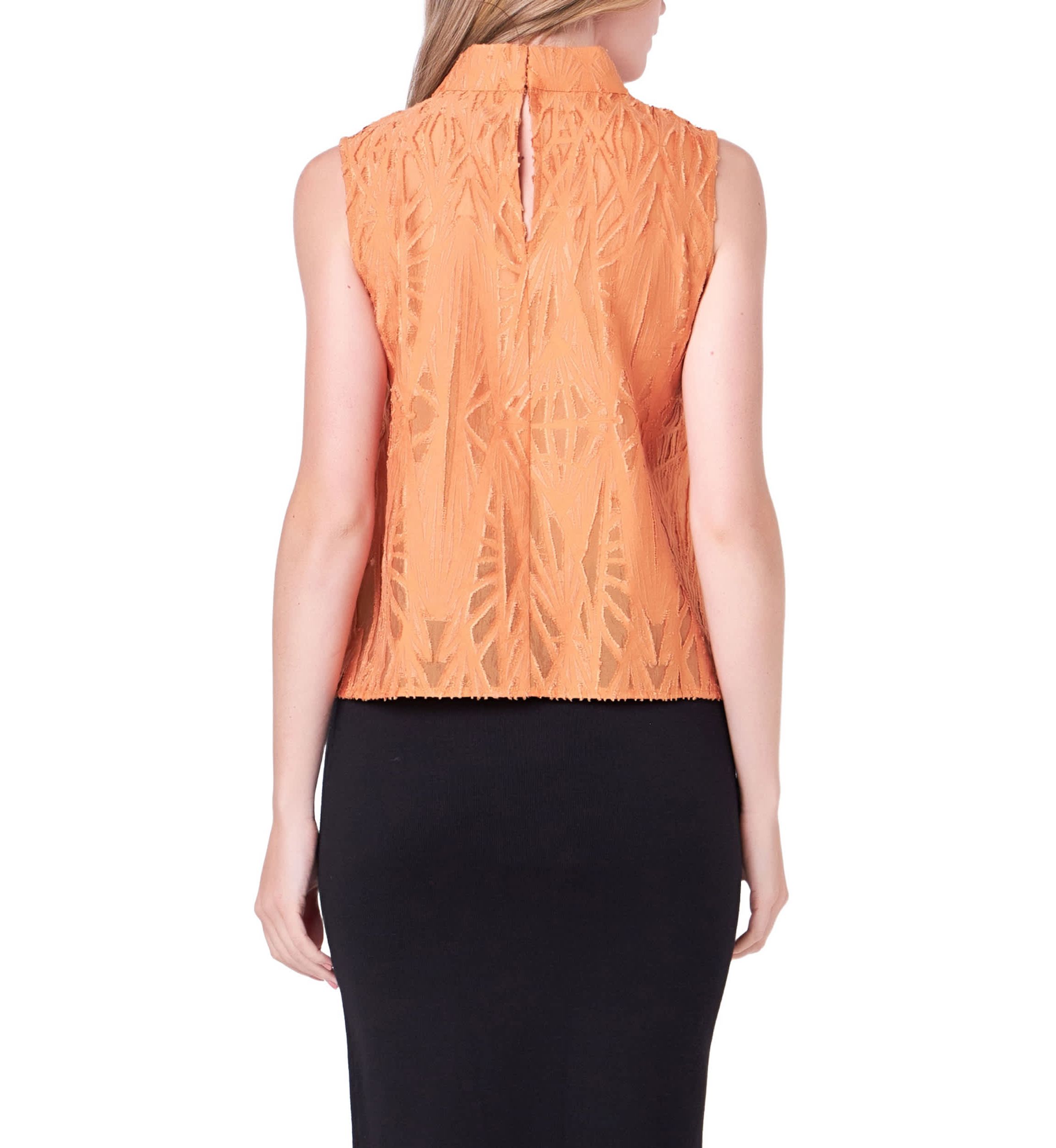 Burnout Pleated sleeveless Top