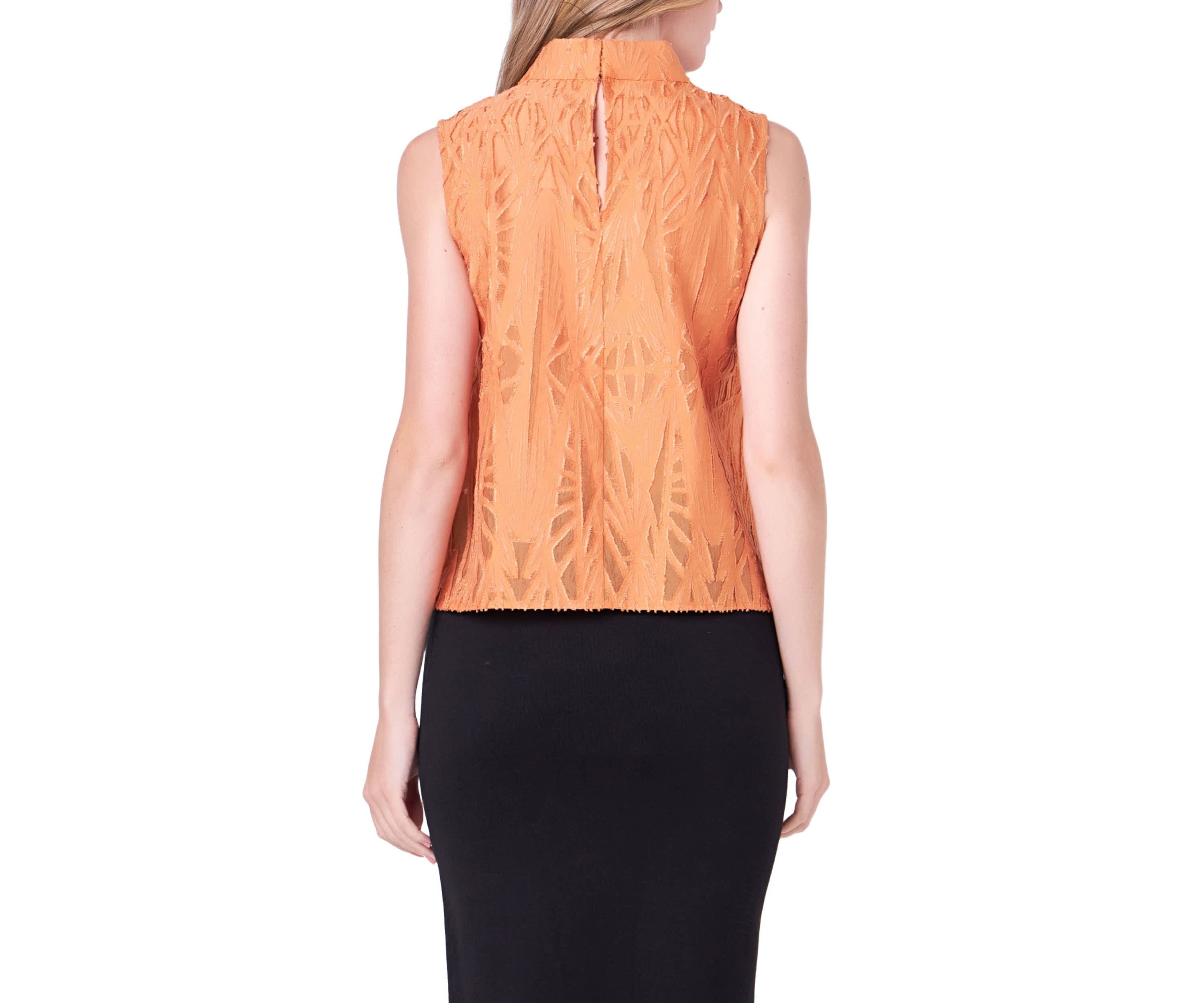 Burnout Pleated sleeveless Top