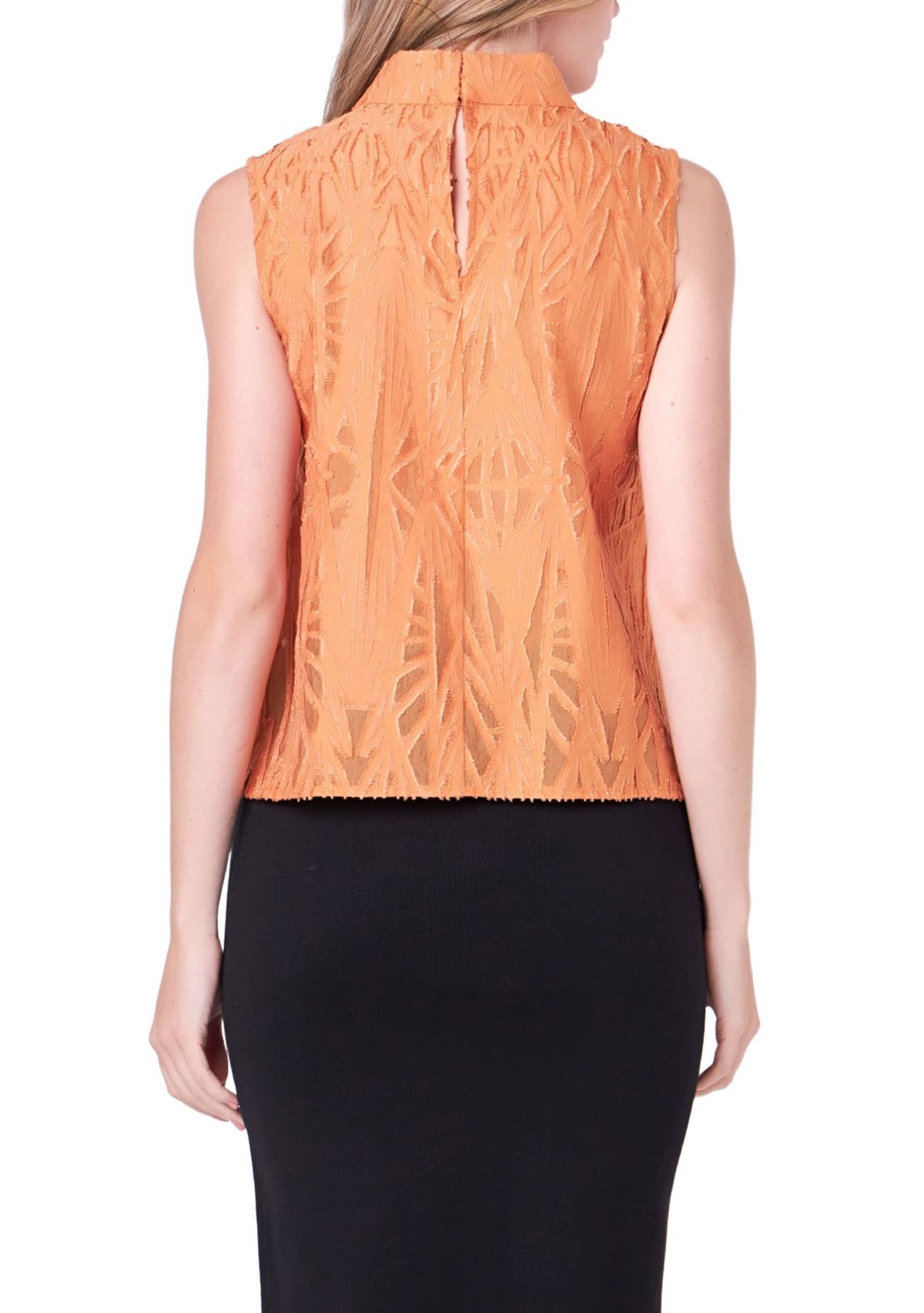 Burnout Pleated sleeveless Top