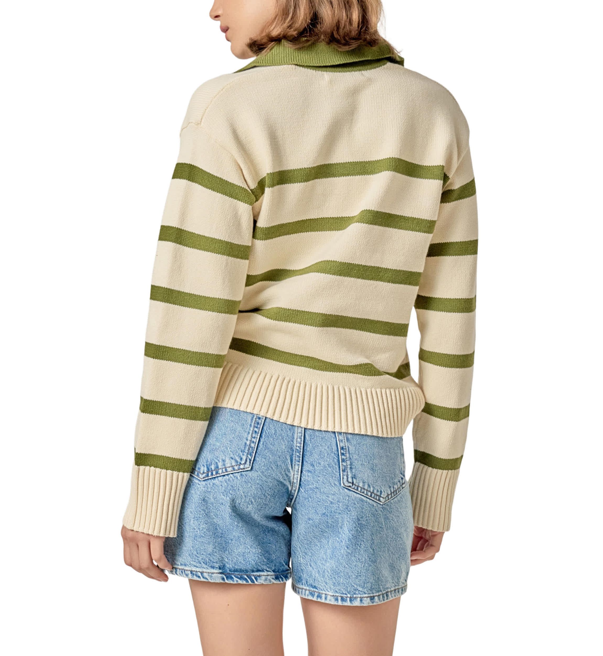 Striped Collared Sweater