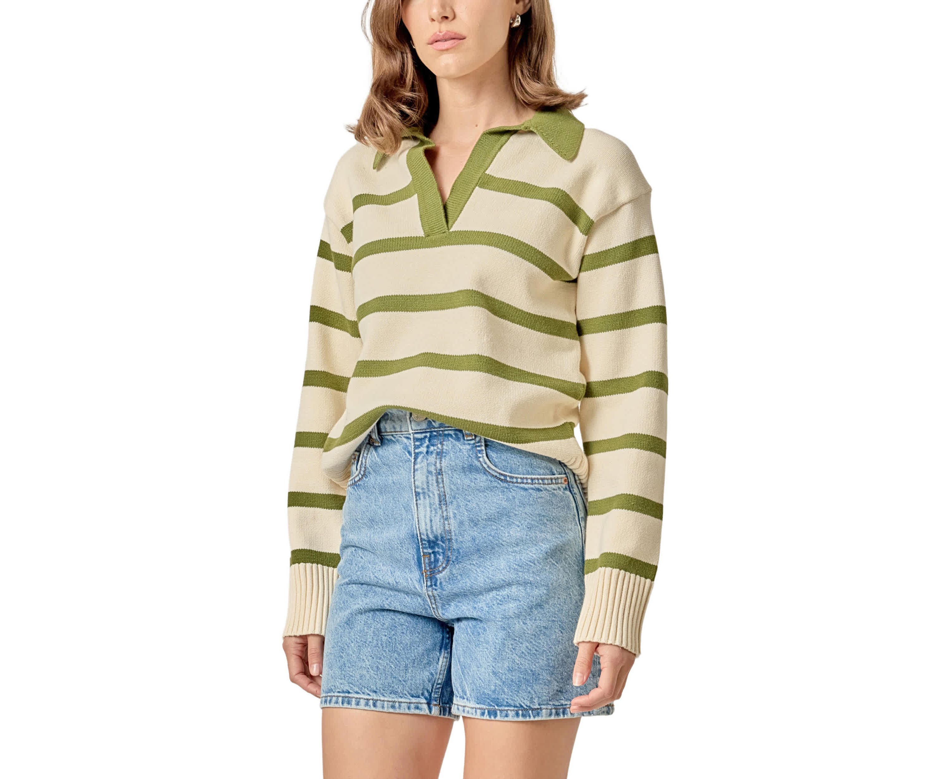 Striped Collared Sweater