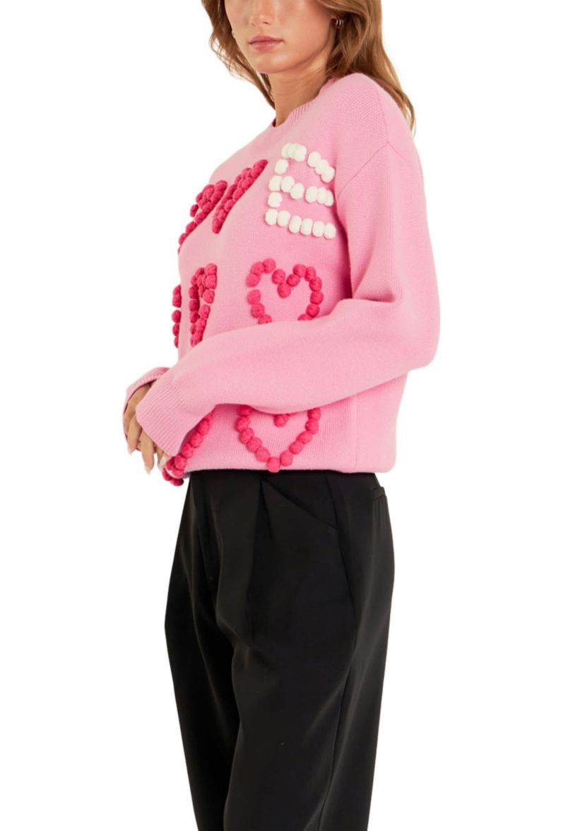Pom Pom Heart Sweater