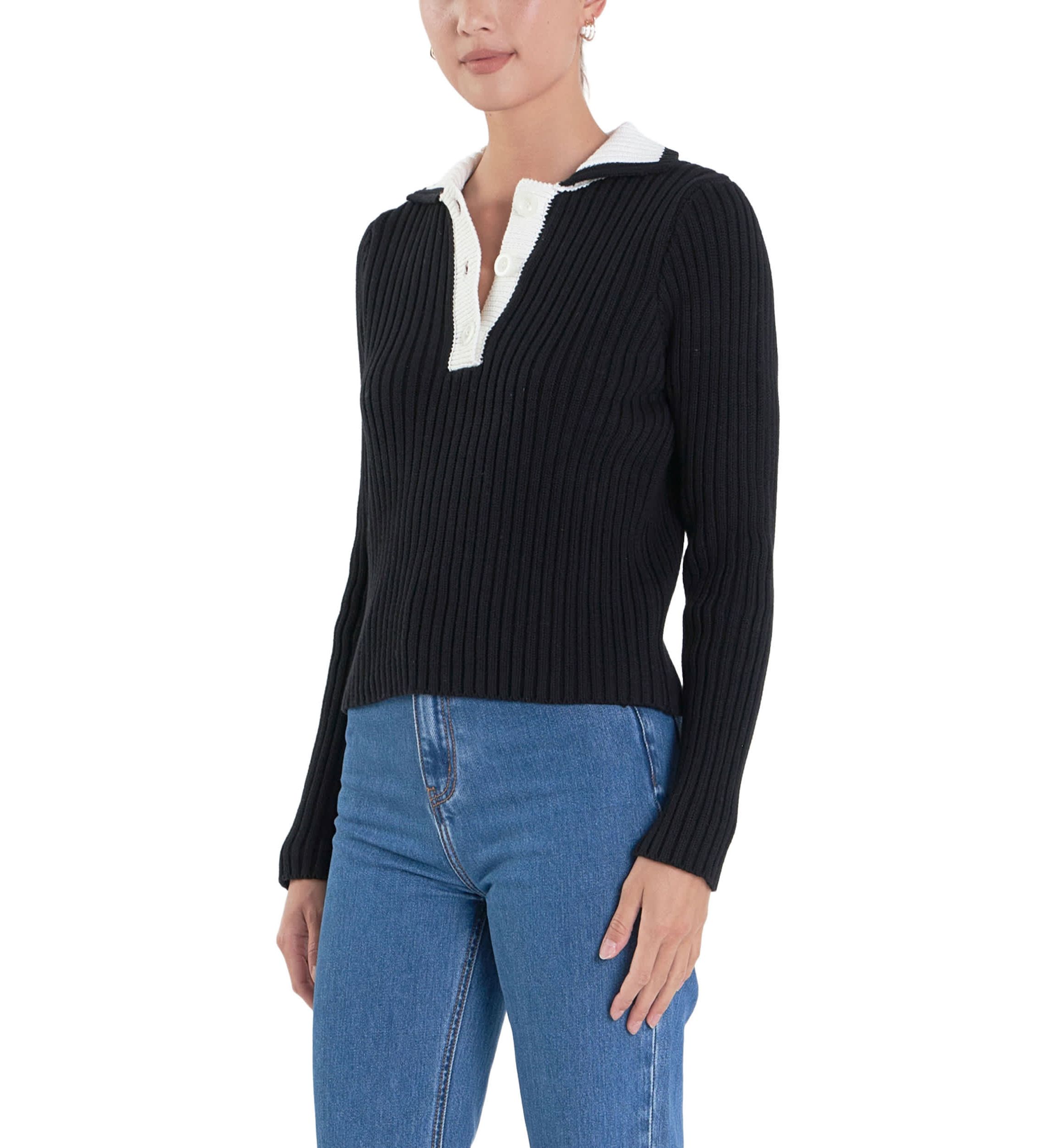 Color Block Polo Knit