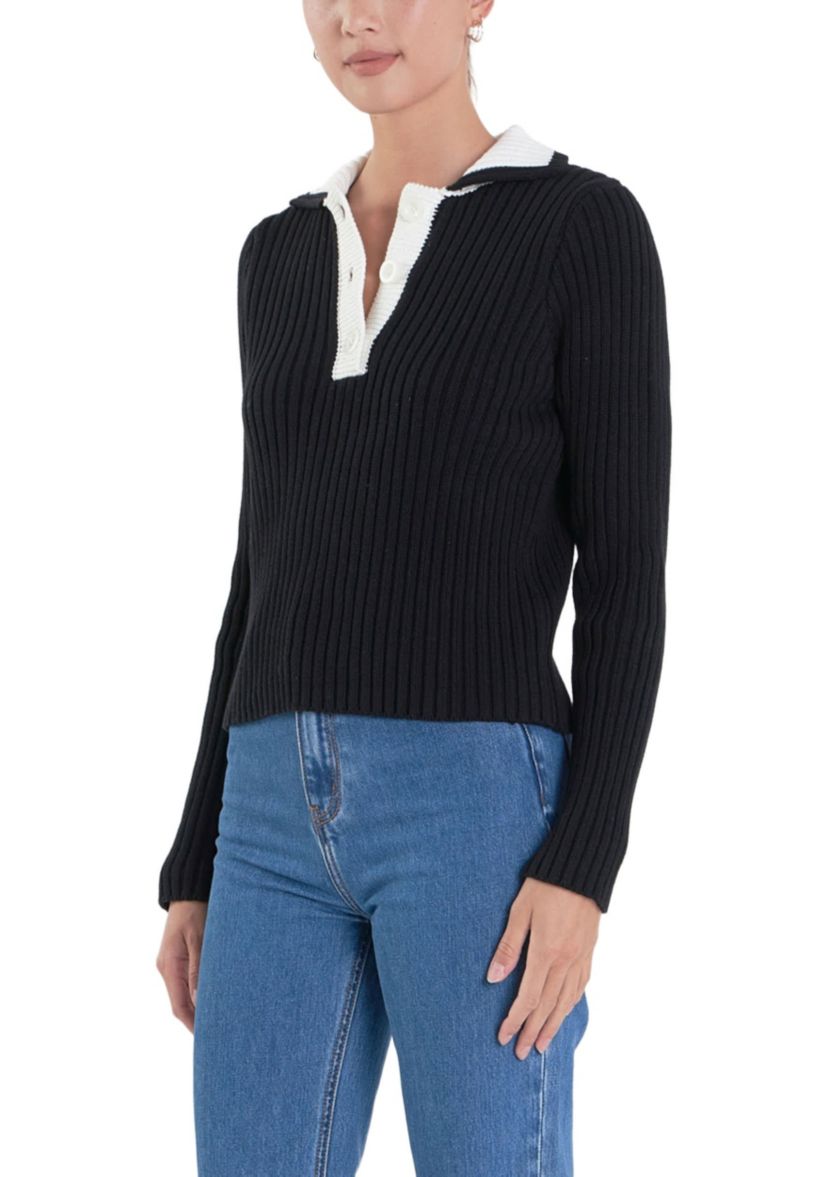 Color Block Polo Knit
