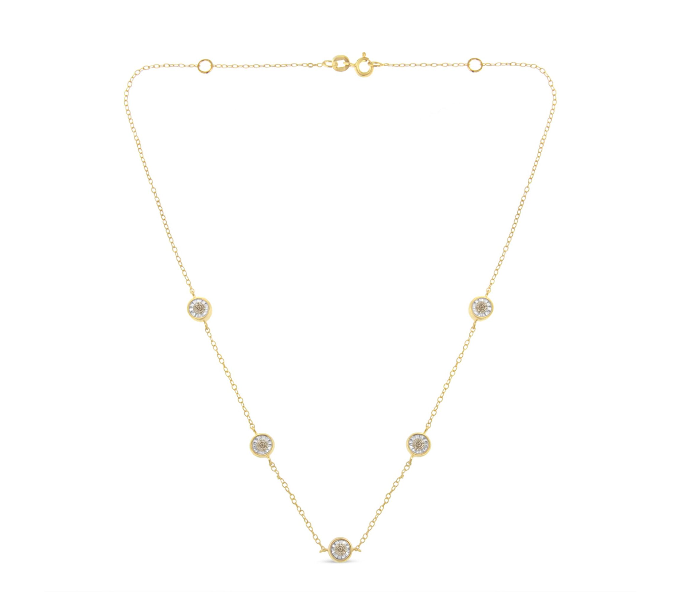 Sterling Silver 1/2 Cttw Diamond Station Necklace