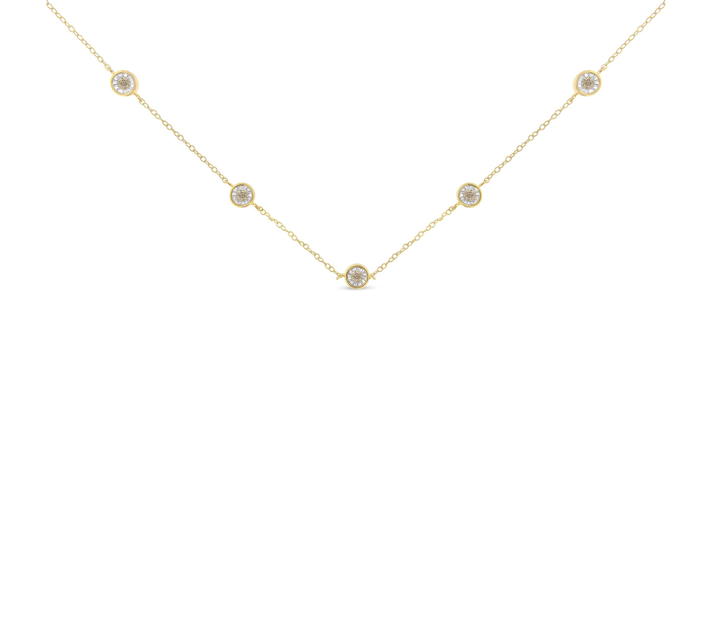 Sterling Silver 1/2 Cttw Diamond Station Necklace