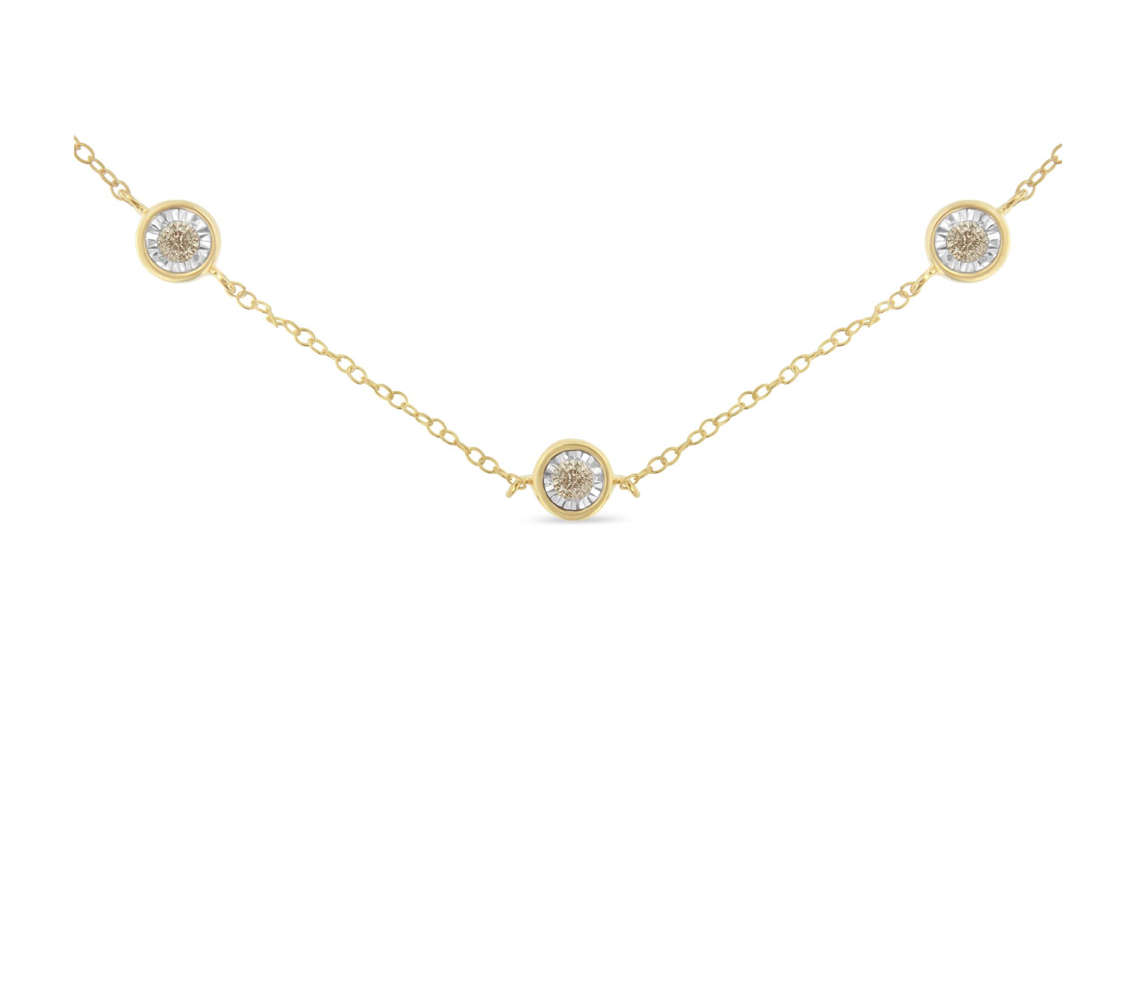 Sterling Silver 1/2 Cttw Diamond Station Necklace