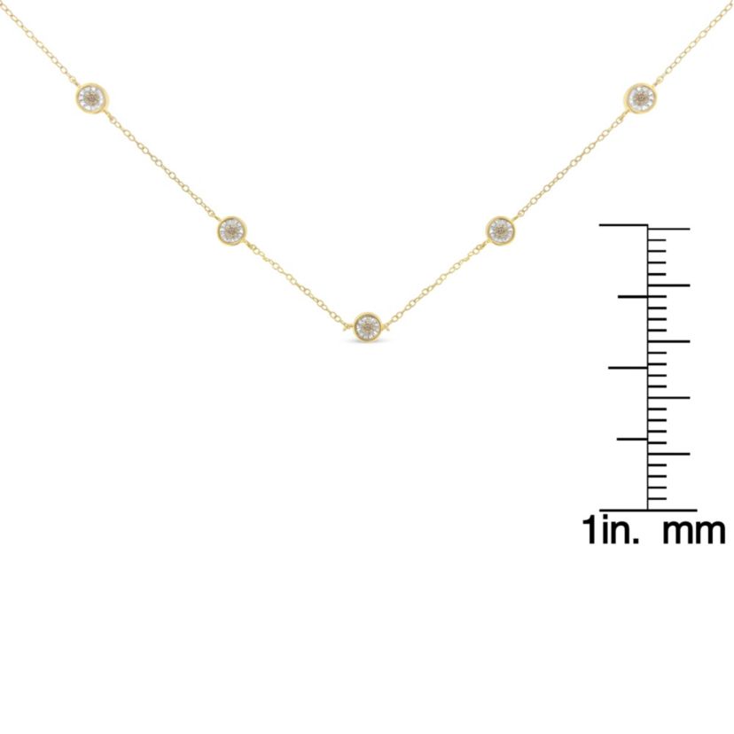 Sterling Silver 1/2 Cttw Diamond Station Necklace