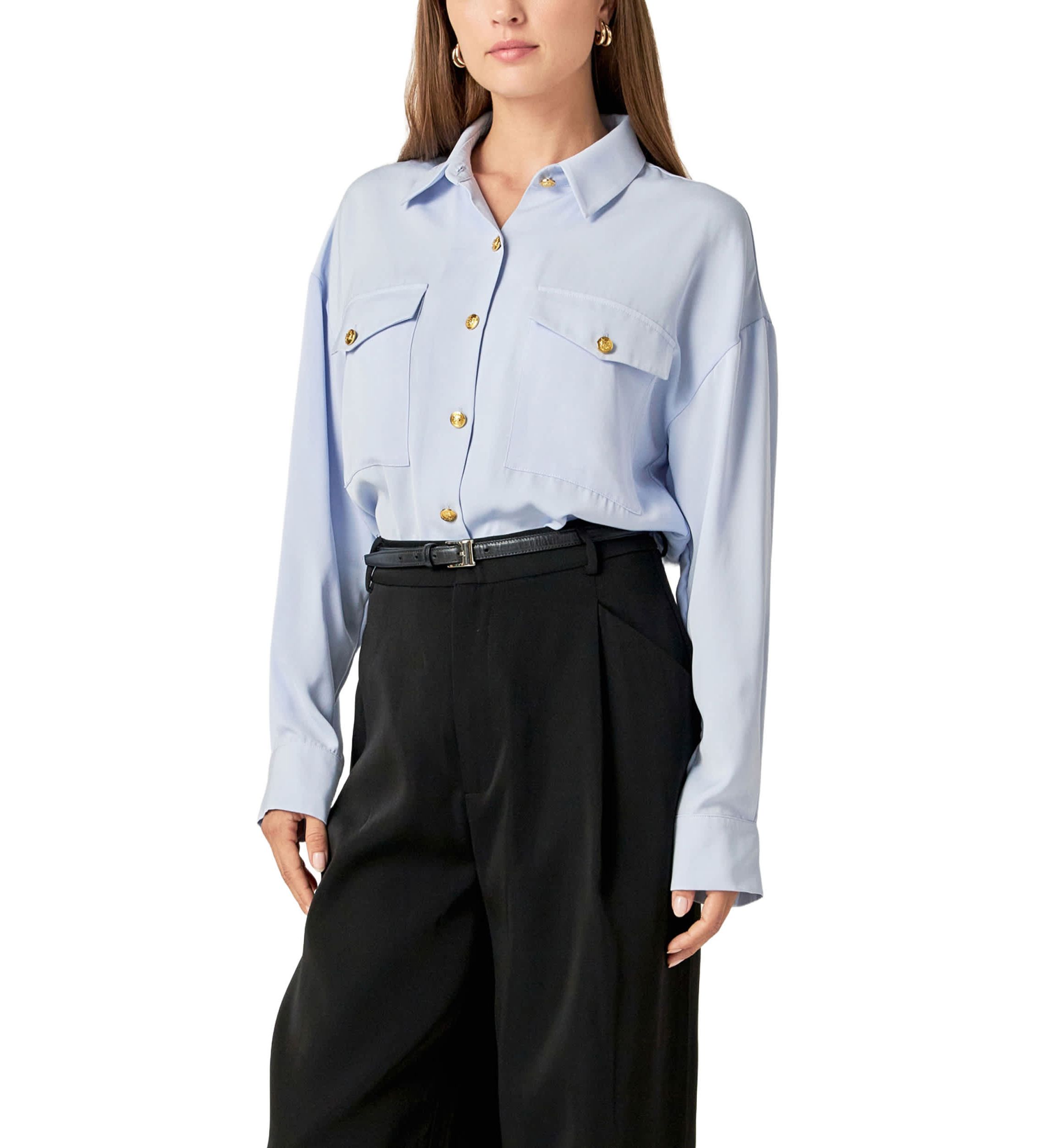 GOLD BUTTON SHIRT BLOUSE