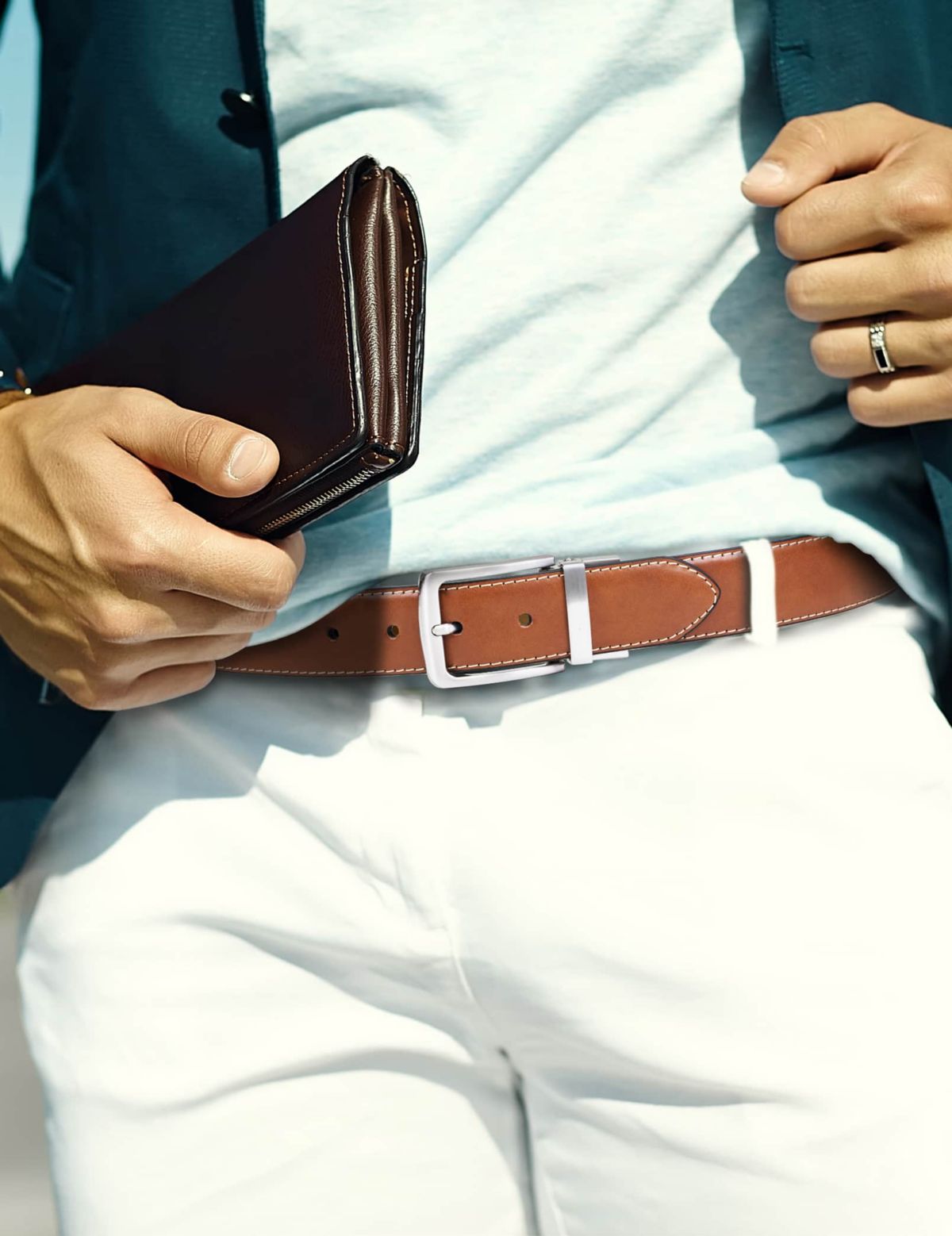 STEVE MADDEN CASUAL FEATHER EDGE BELT