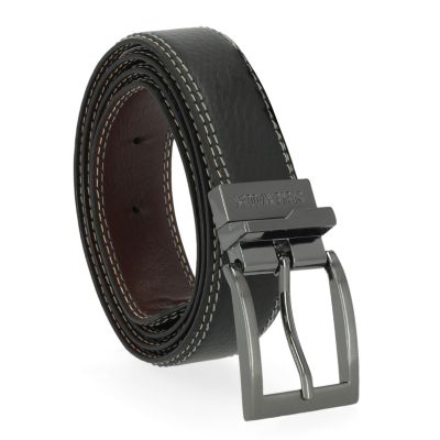 Men's STEVE MADDEN DOUBLE STITCH BELT, Black, XL