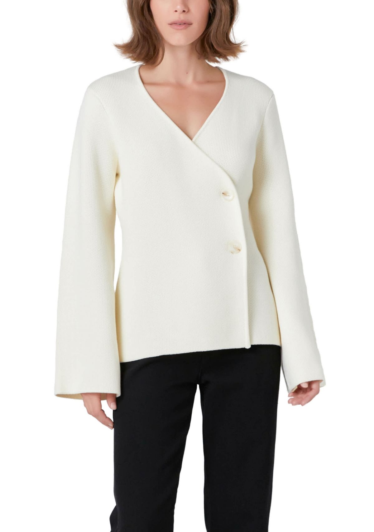 2 Button Cinched Sweater Cardigan