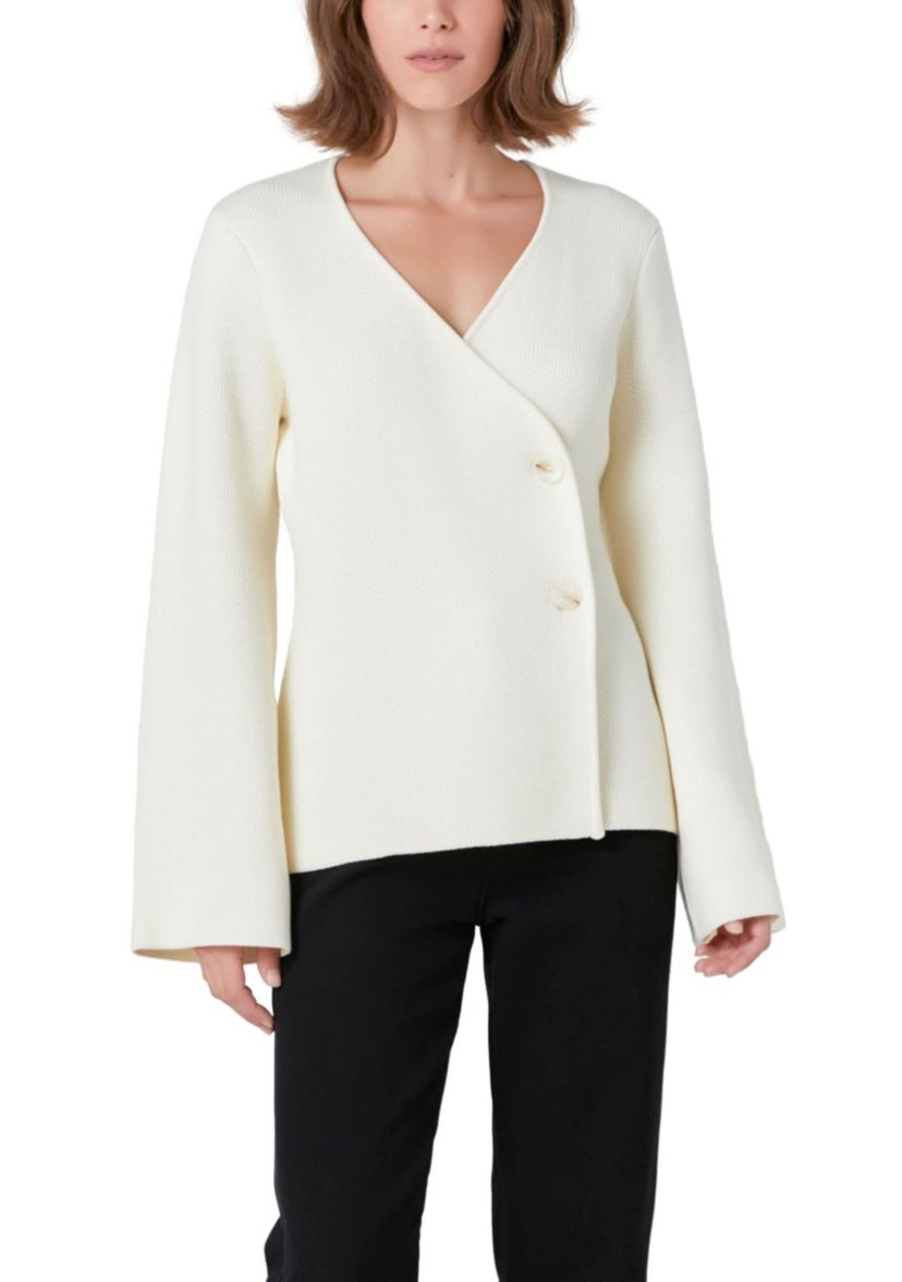 2 Button Cinched Sweater Cardigan