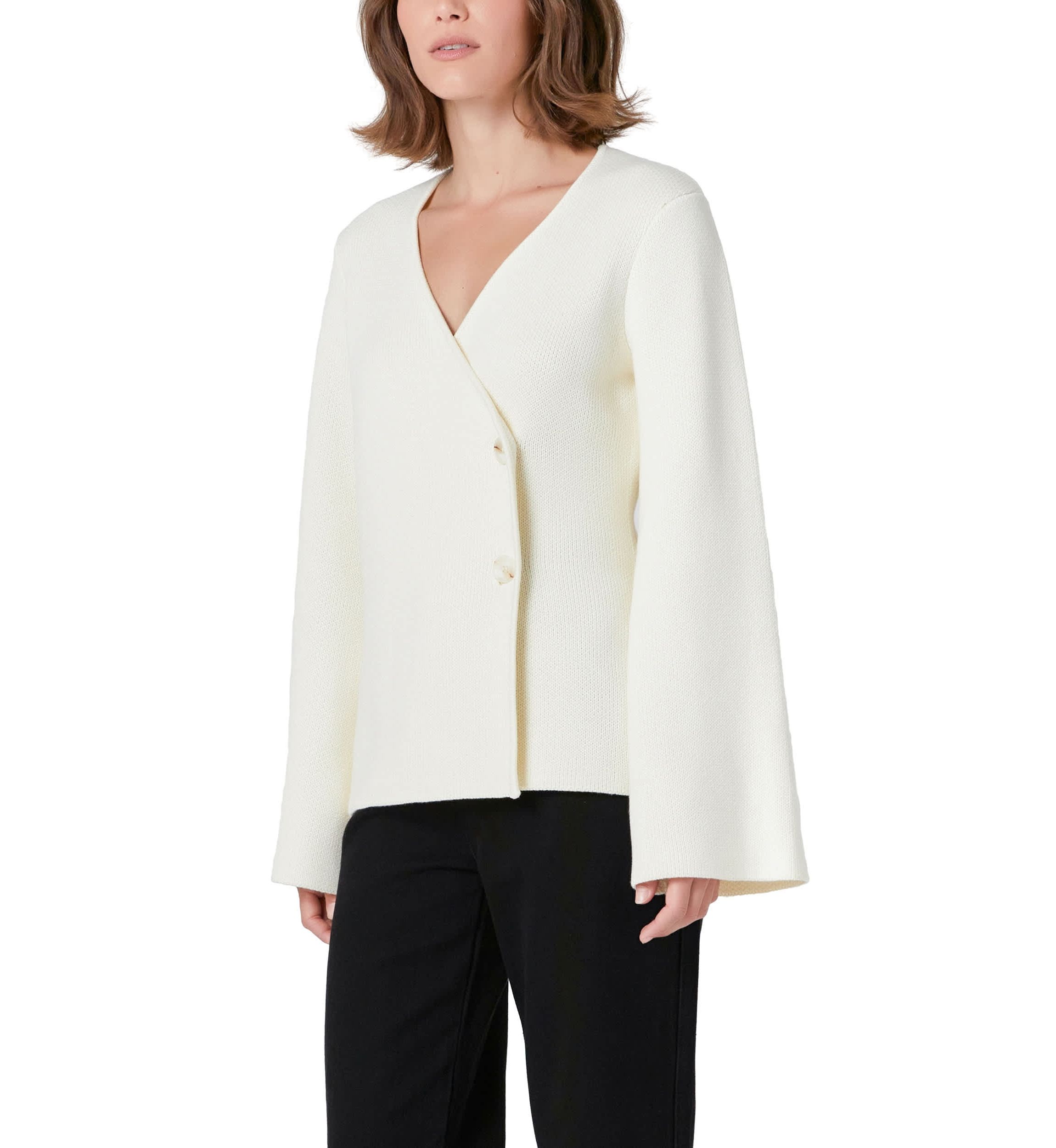 2 Button Cinched Sweater Cardigan