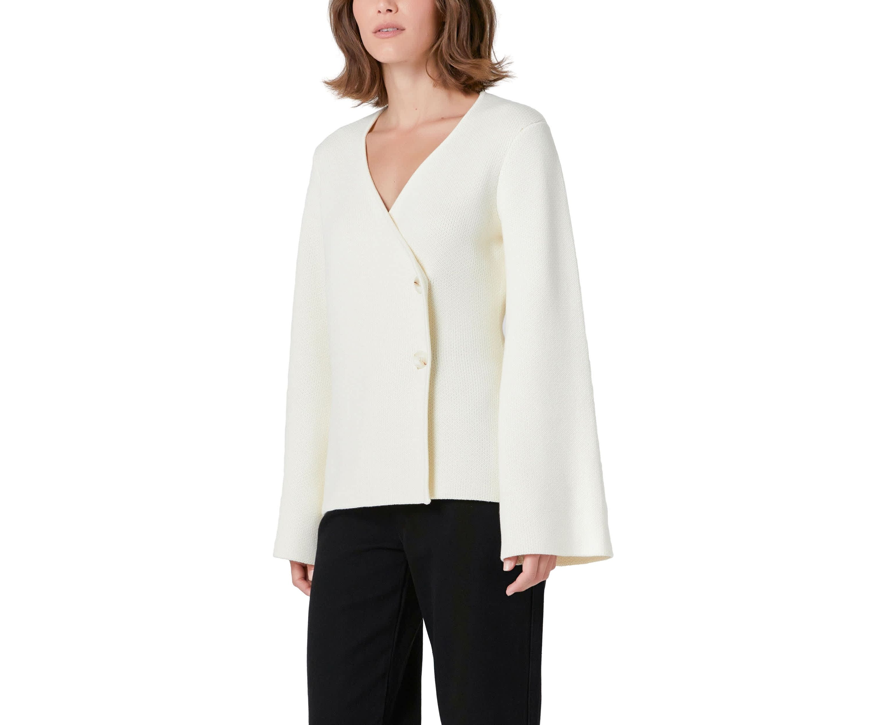 2 Button Cinched Sweater Cardigan
