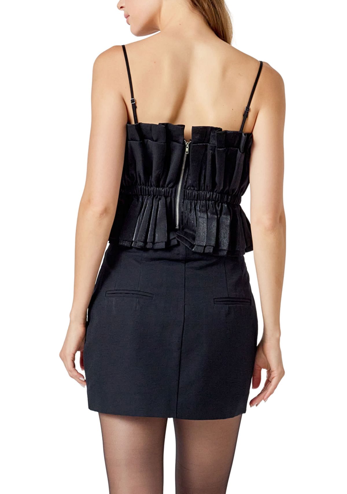 Sheen Ruffled Strapless Top