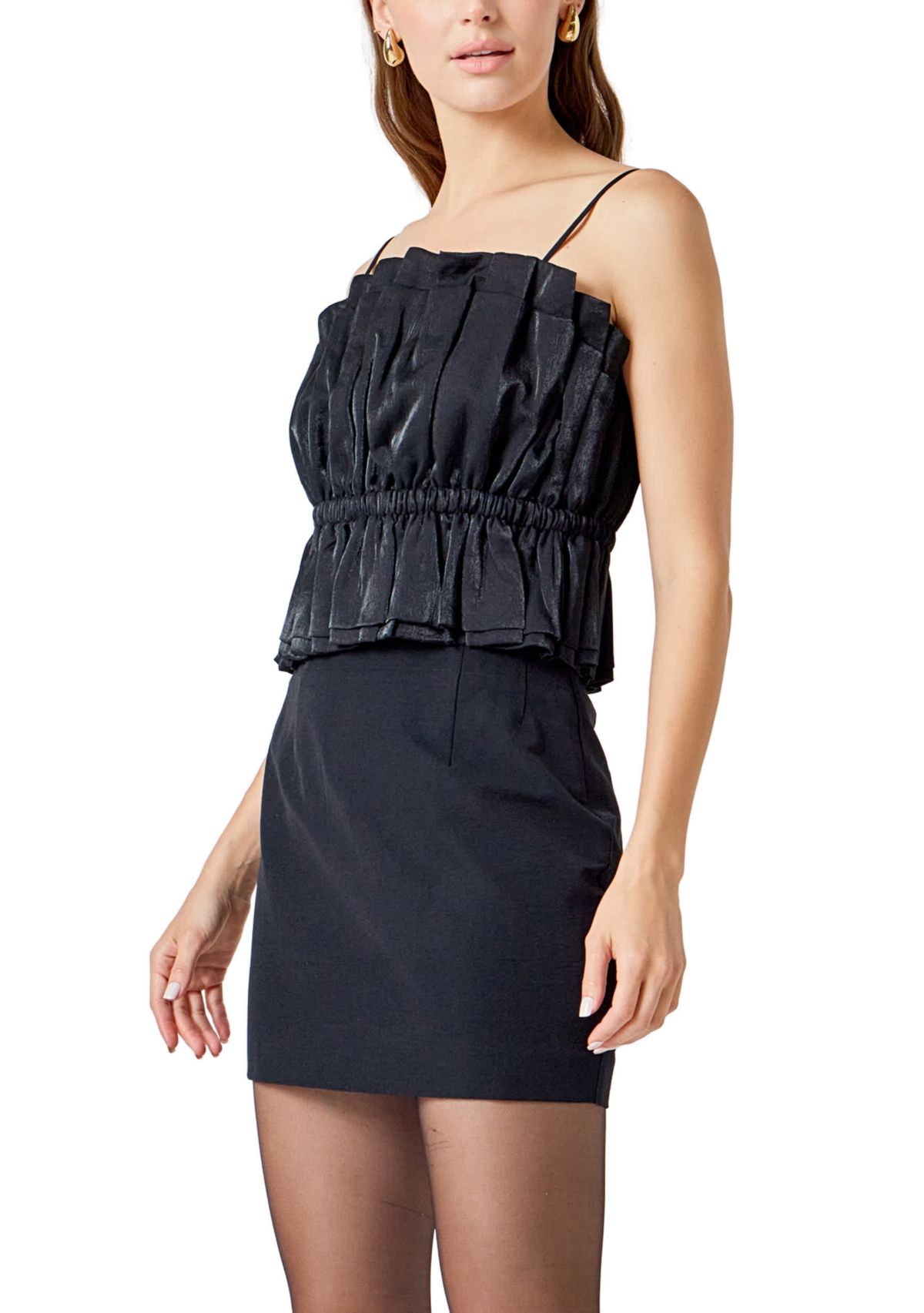 Sheen Ruffled Strapless Top