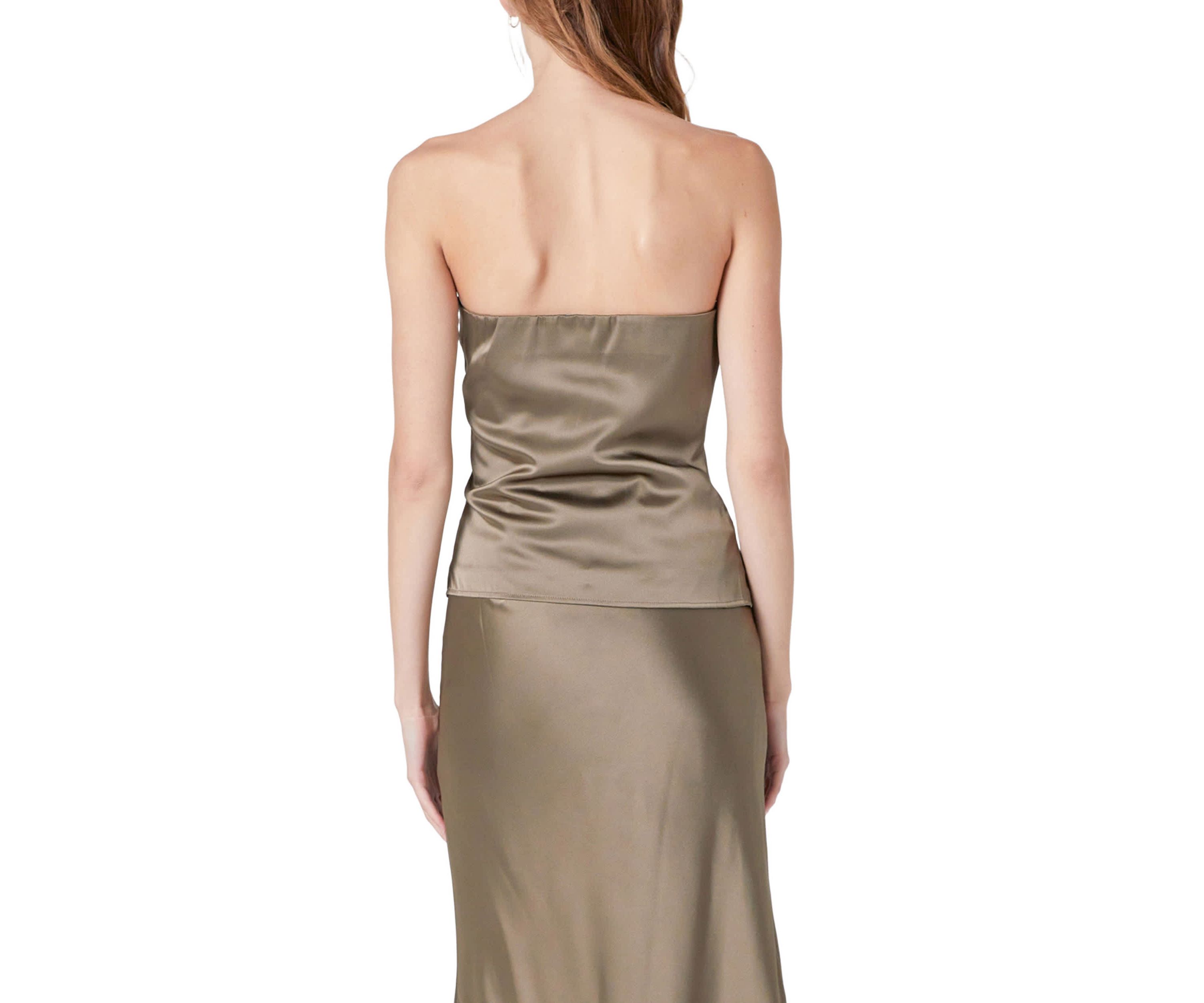 Satin Strapless Top