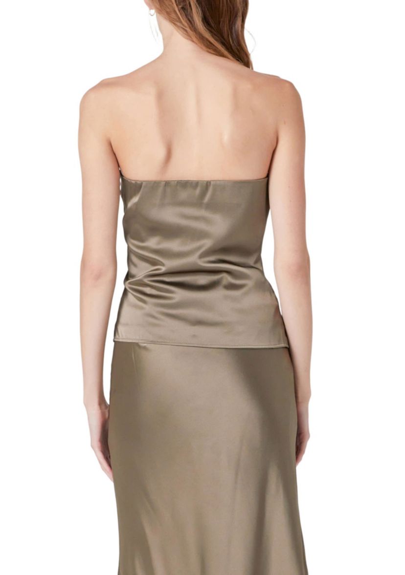 Satin Strapless Top