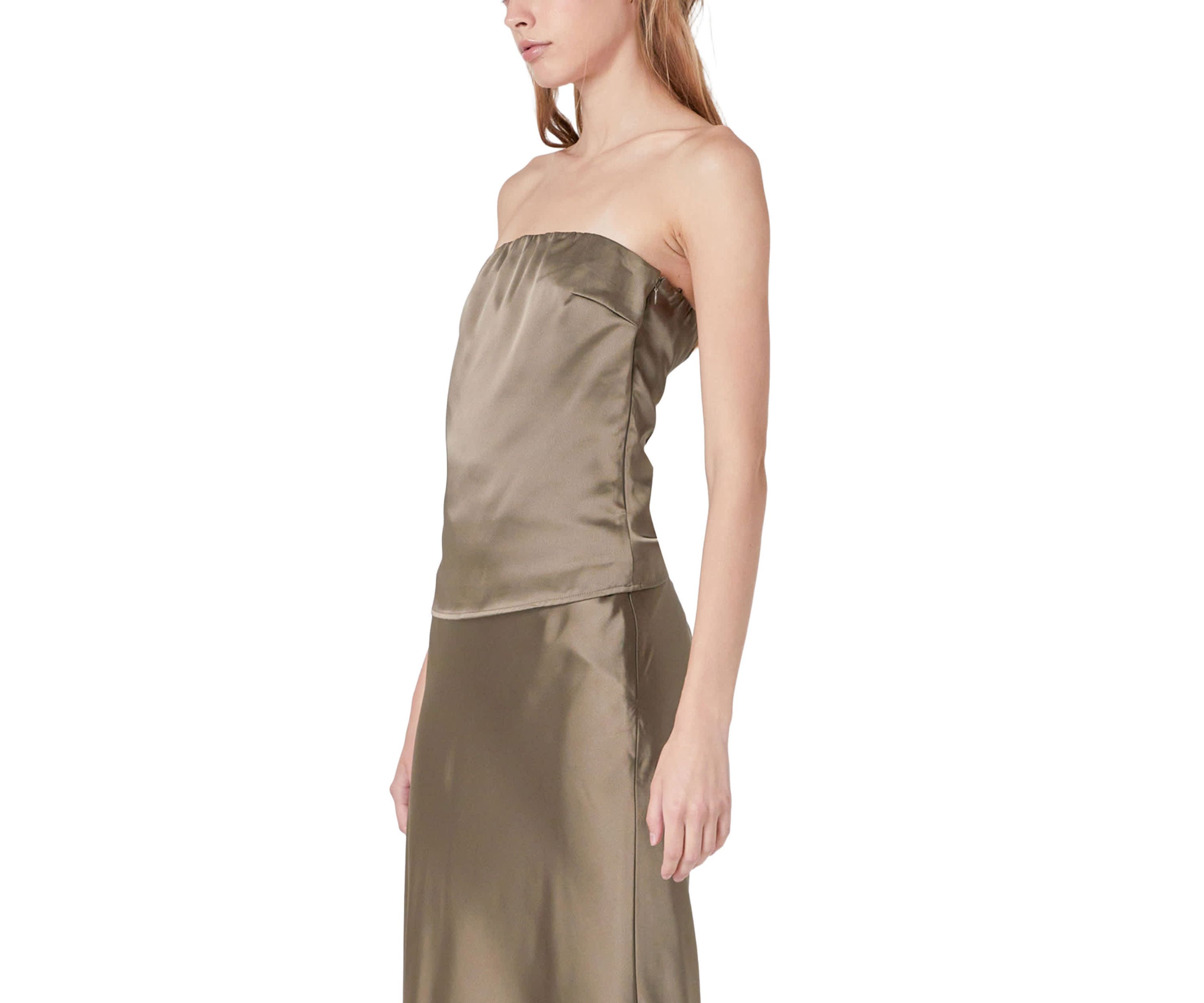 Satin Strapless Top