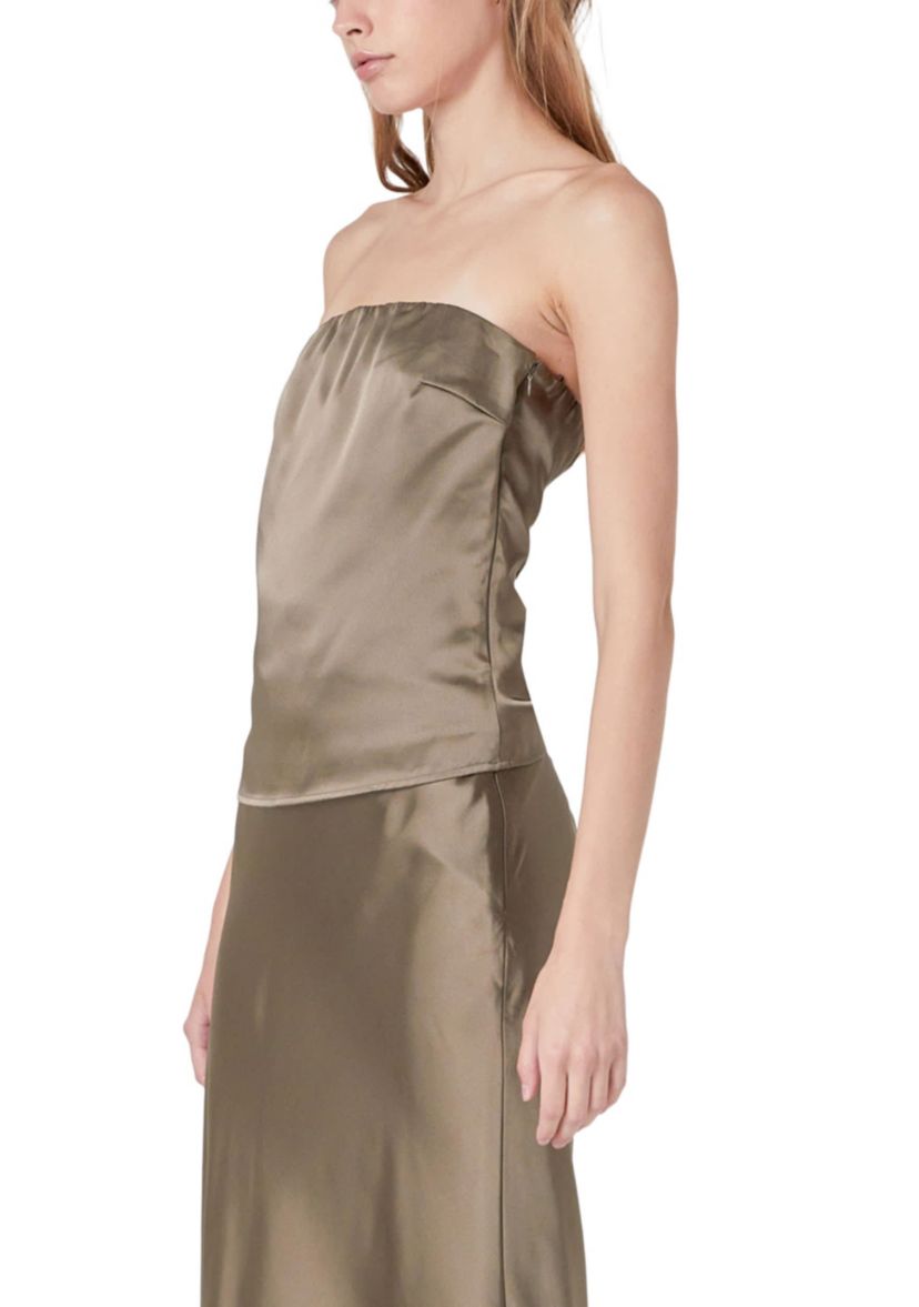 Satin Strapless Top