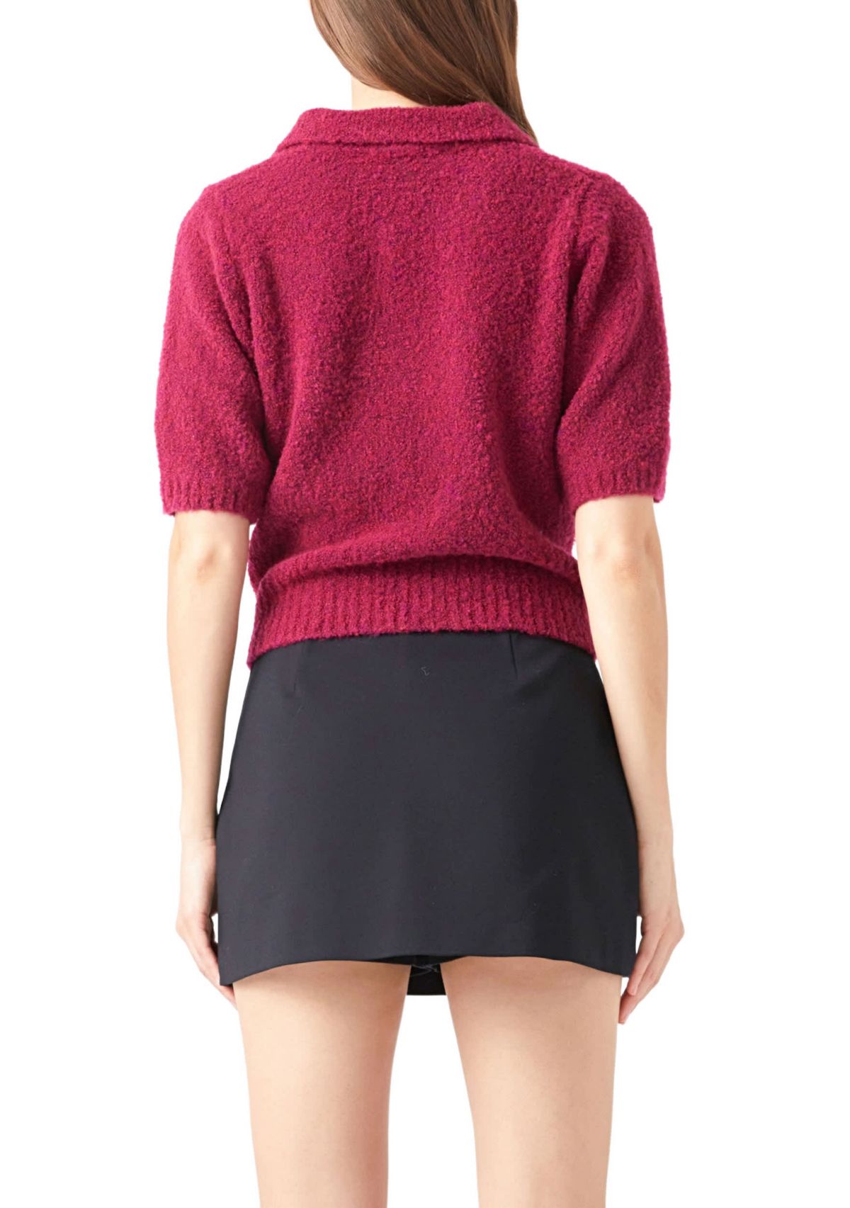 Short Sleeve Collared Sweater